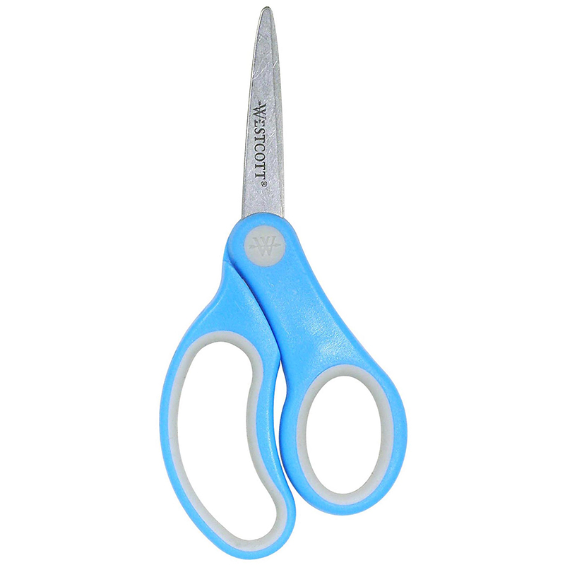 The Teachers' Lounge®  Soft Handle 5 Kids Scissors Classpack, Pointed,  Pack of 12