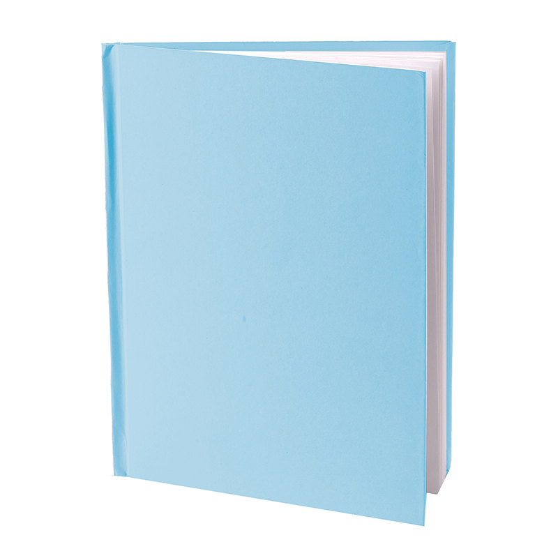 The Teachers' Lounge®  Blue Hardcover Blank Book, White Pages, 8H x 6W  Portrait, 14 Sheets/28 Pages