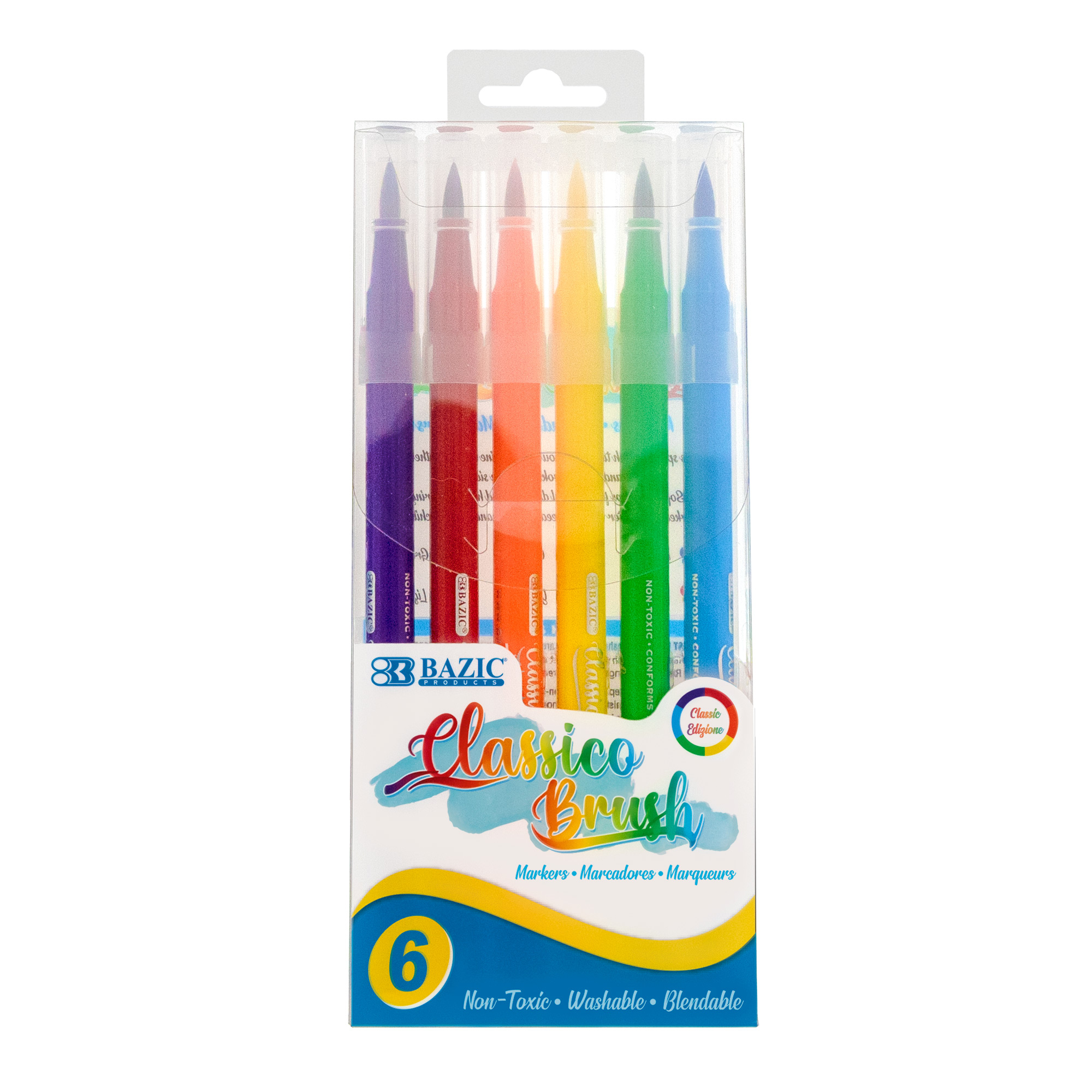 Felt Tip Washable Markers, 20 Colors - BAZ1293, Bazic Products