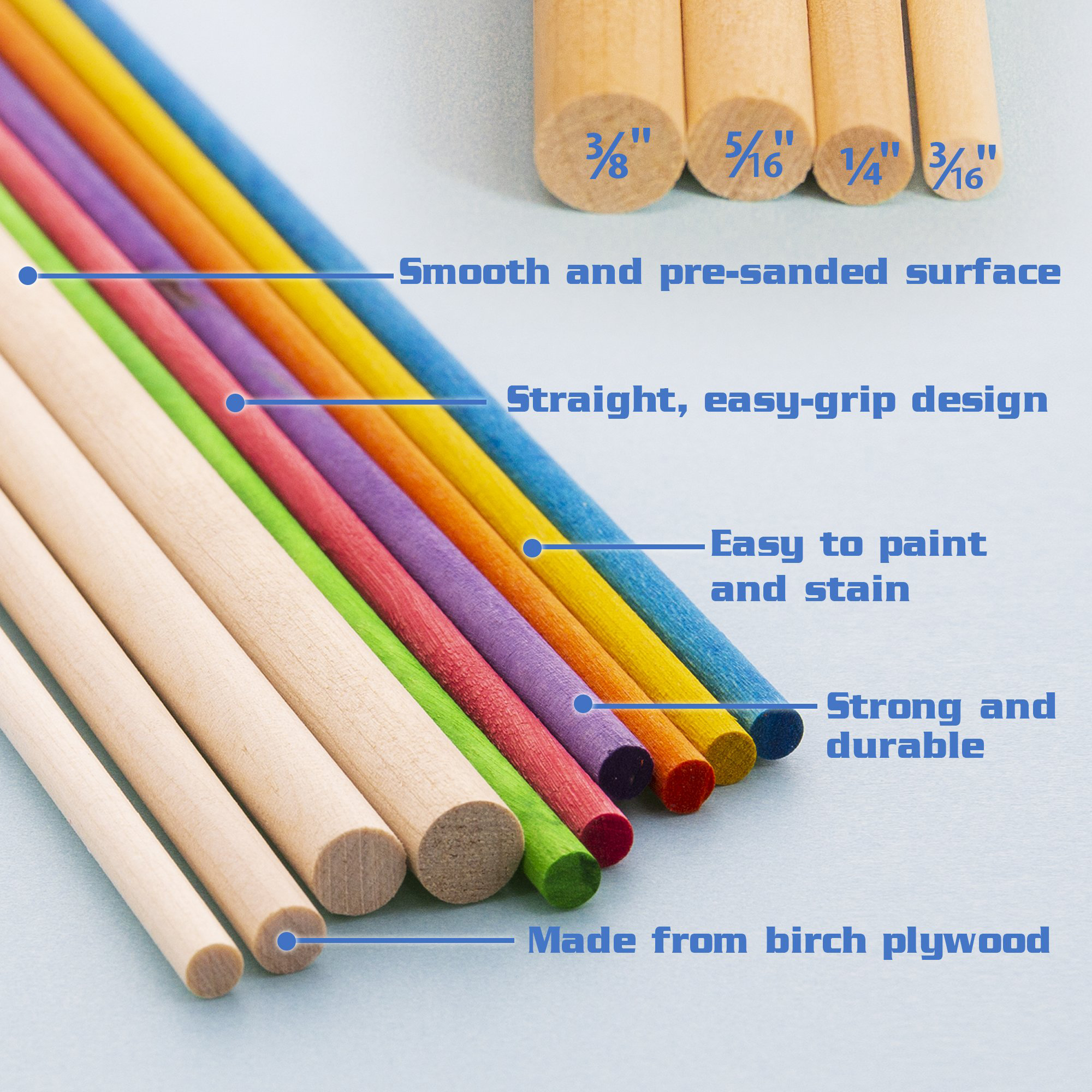 Round Wood Craft Sticks  Craft and Classroom Supplies by Hygloss