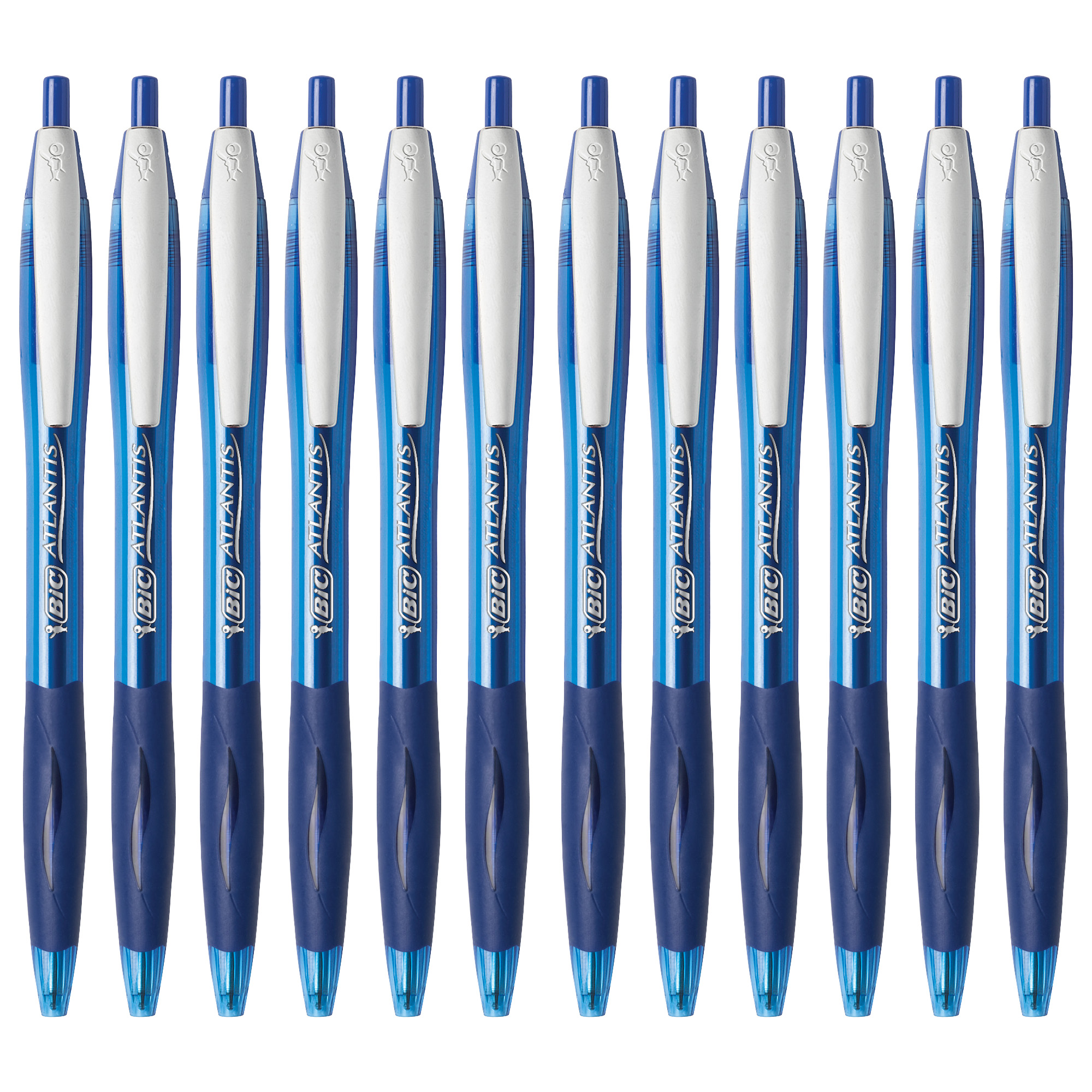 BIC Soft Feel Retractable Ball Pen, Medium Point (1.0 mm), Blue, 12-Count