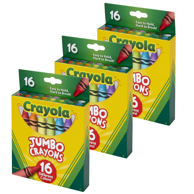The Teachers' Lounge®  Jumbo Crayons, 16 Per Pack, 3 Packs
