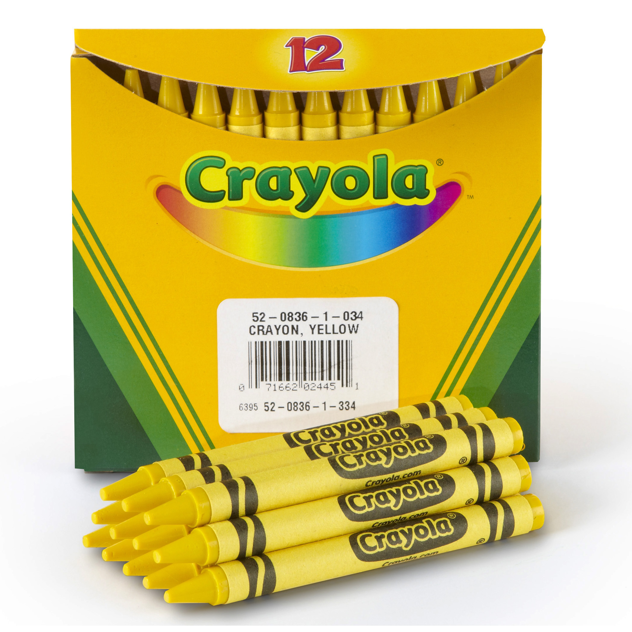Bulk Crayons, Regular Size, Yellow, 12 Count - BIN520836034