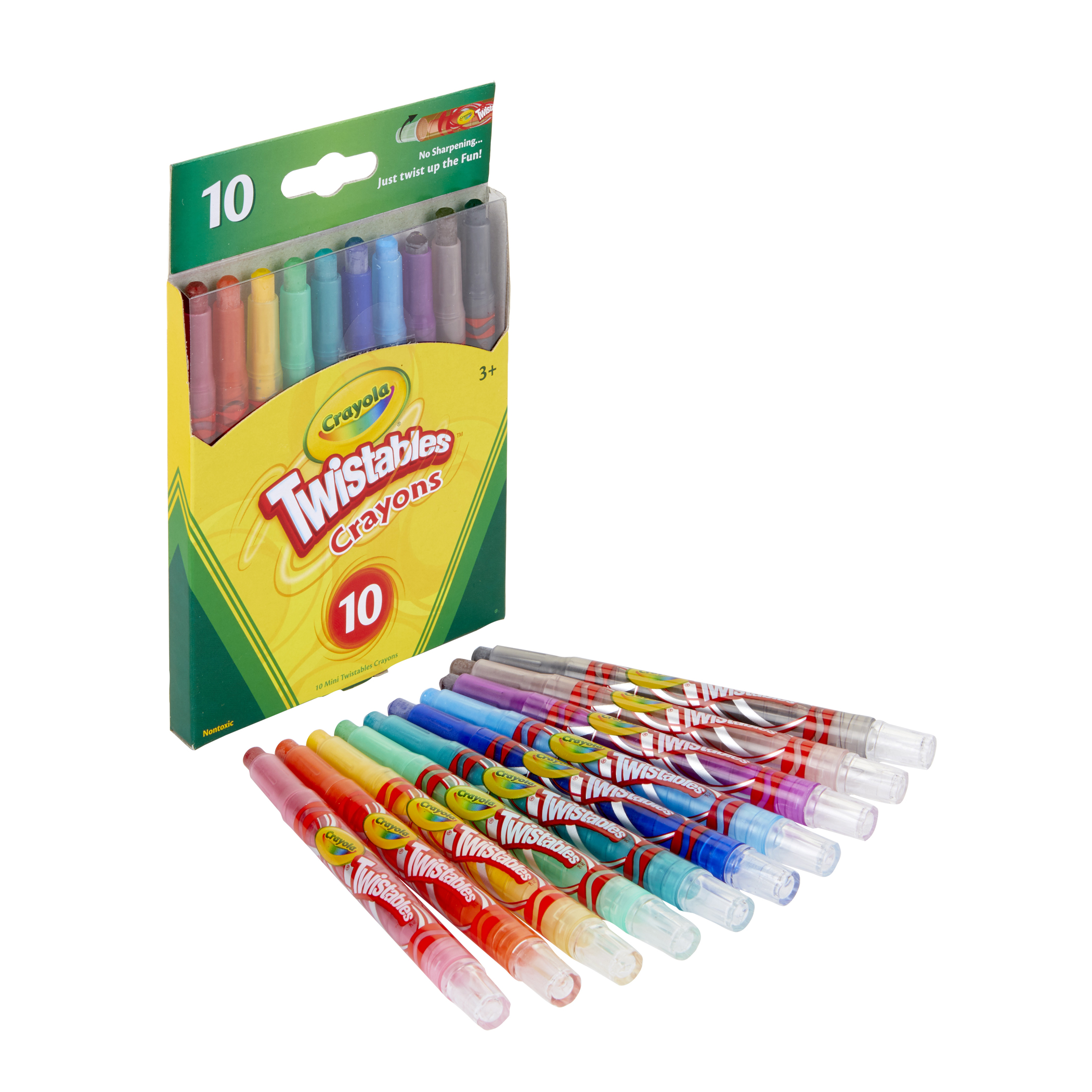 Crayola Mini Twistables Crayons - Clear, Assorted - 10 / Set - R&A
