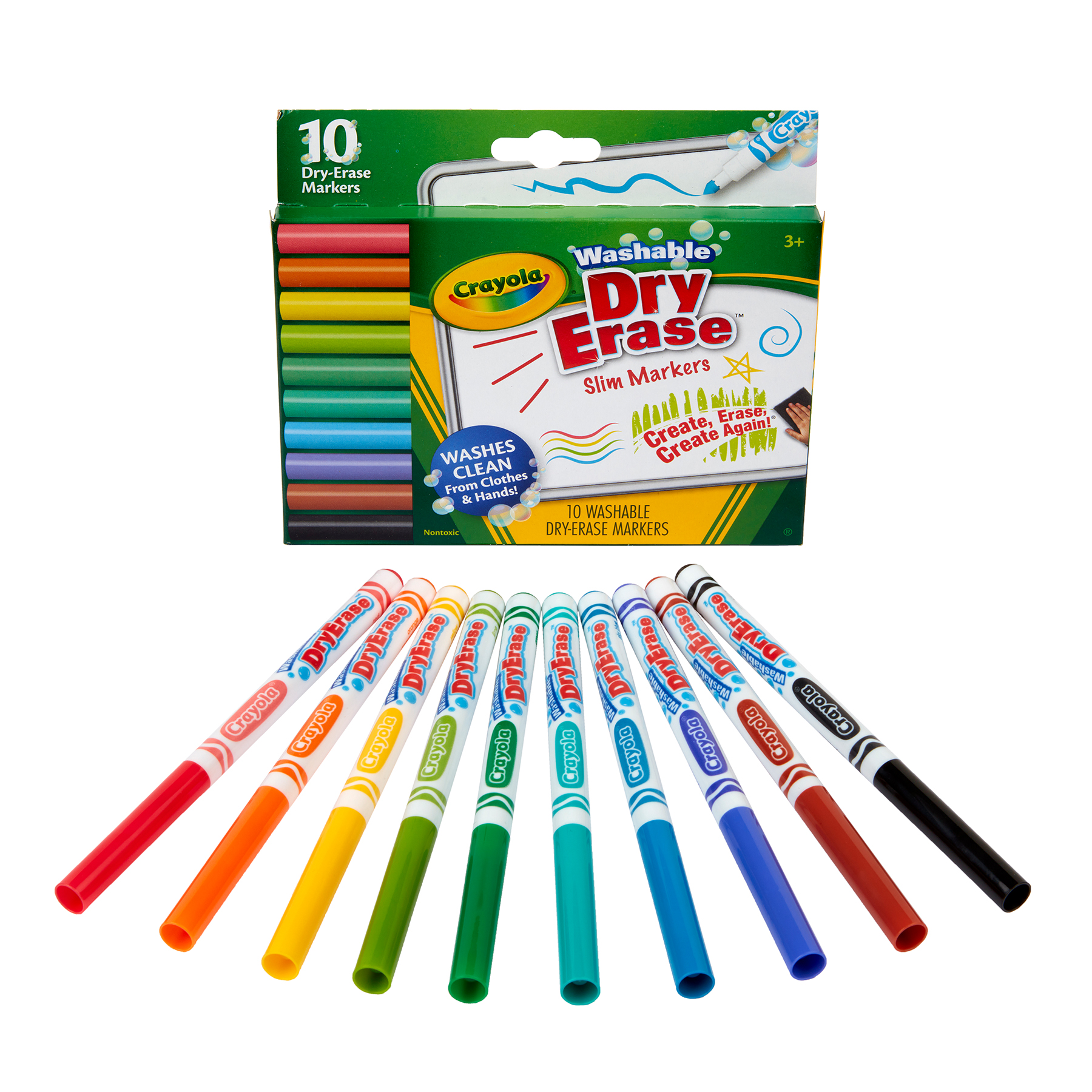 The Teachers' Lounge®  Washable Dura-Wedge Tip Dry Erase Markers, 10 Count