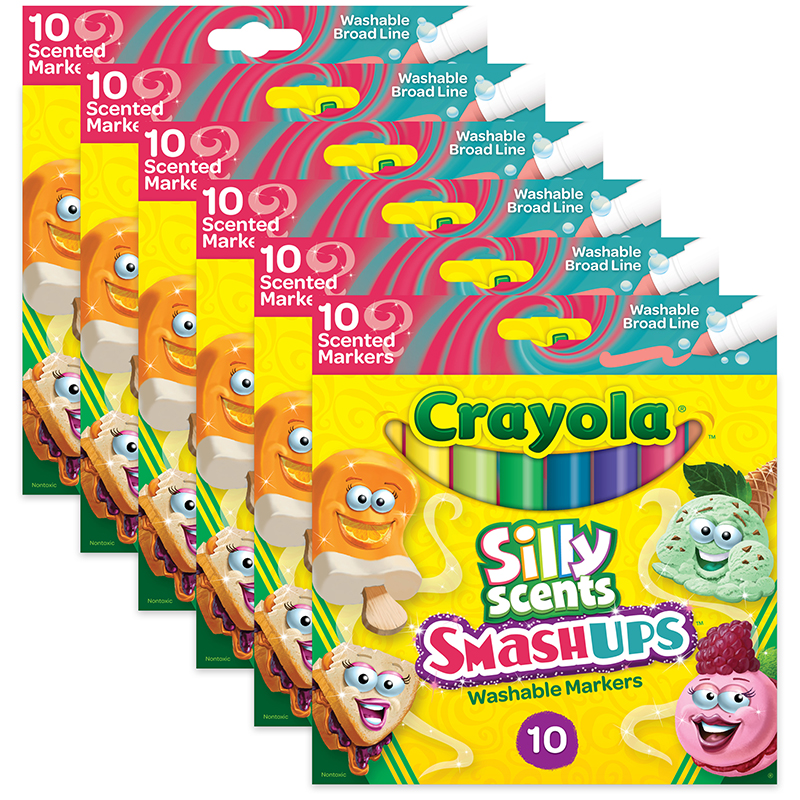 Silly Scents Smash Ups Broad Line Washable Scented Markers, 10 Count -  BIN588274, Crayola Llc
