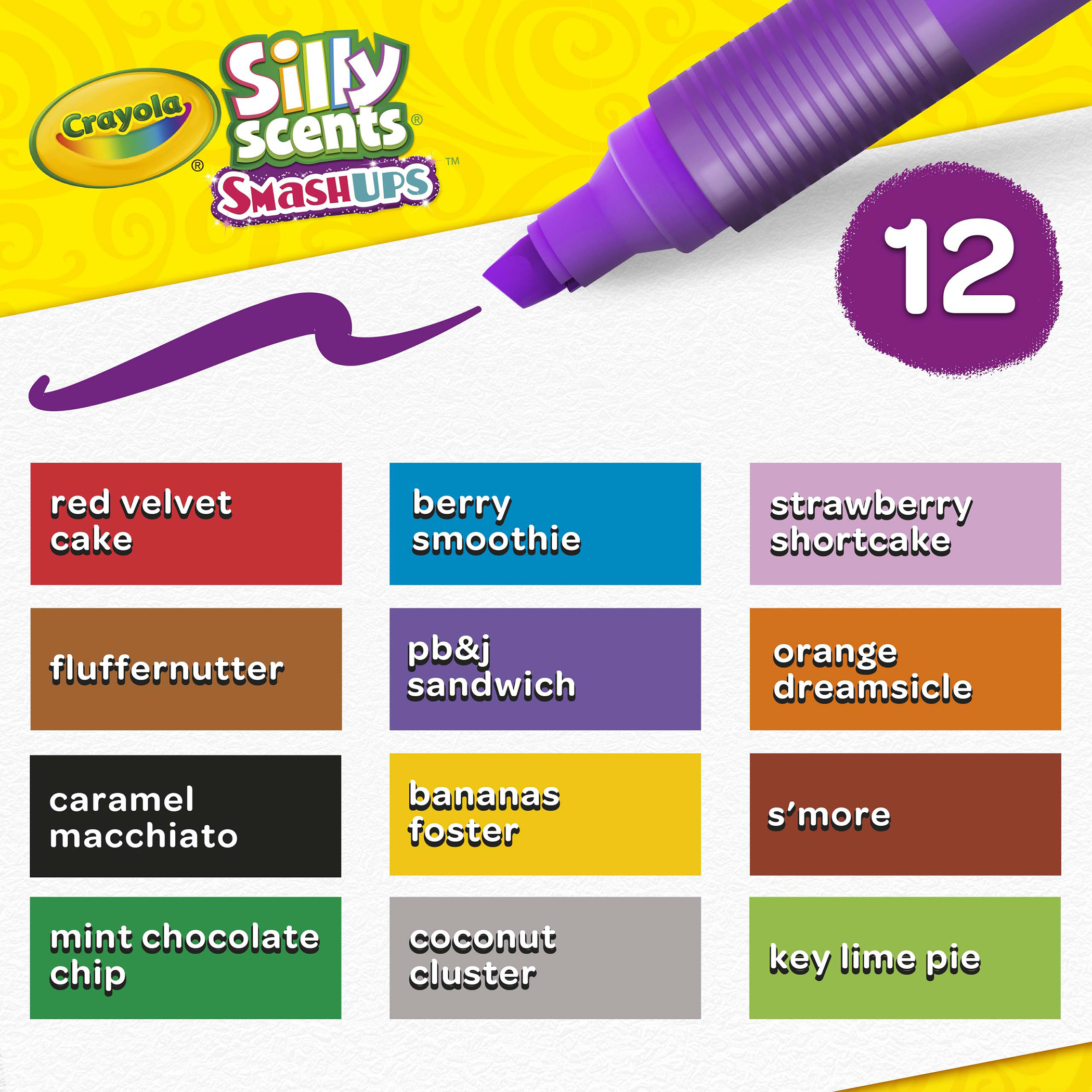 The Teachers' Lounge®  Wedge Tip Silly Scents™ Smash Ups Markers, 12 Per  Pack, 3 Packs