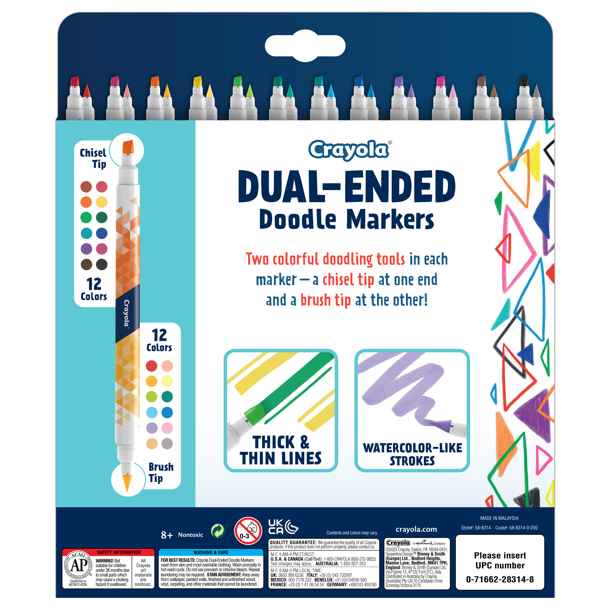 The Teachers' Lounge®  Doodle & Draw Dual-Ended Doodle Marker, 12 Count