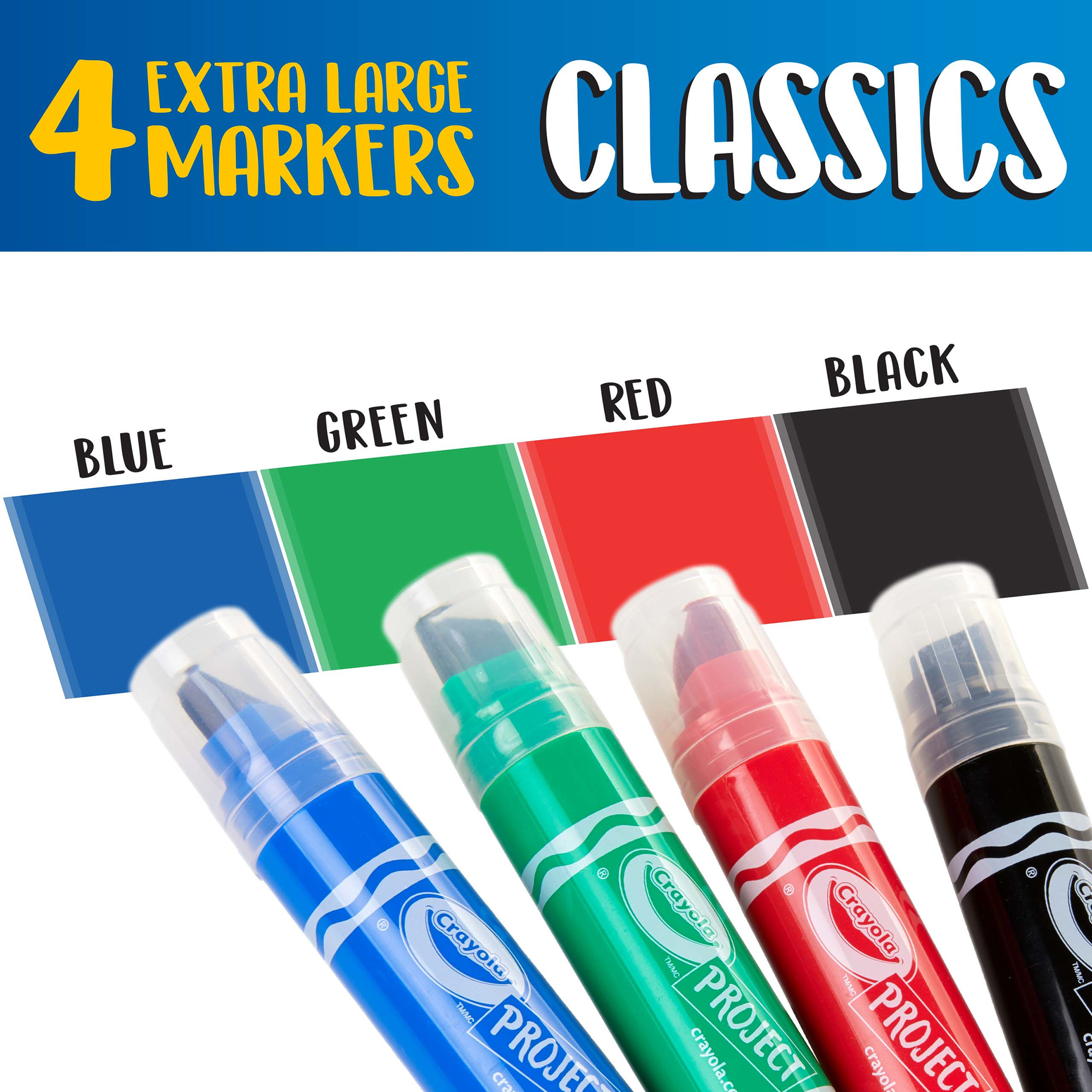 The Teachers' Lounge®  Project XL Poster Markers, Classic, 4 Per Pack, 3  Packs