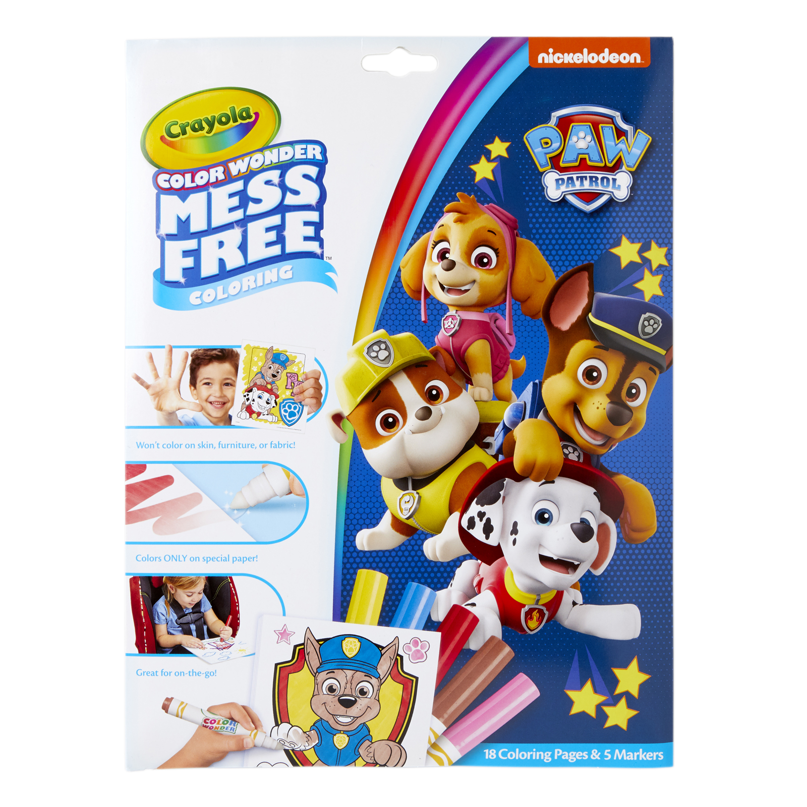 Paw Patrol color by number coloring book and markers