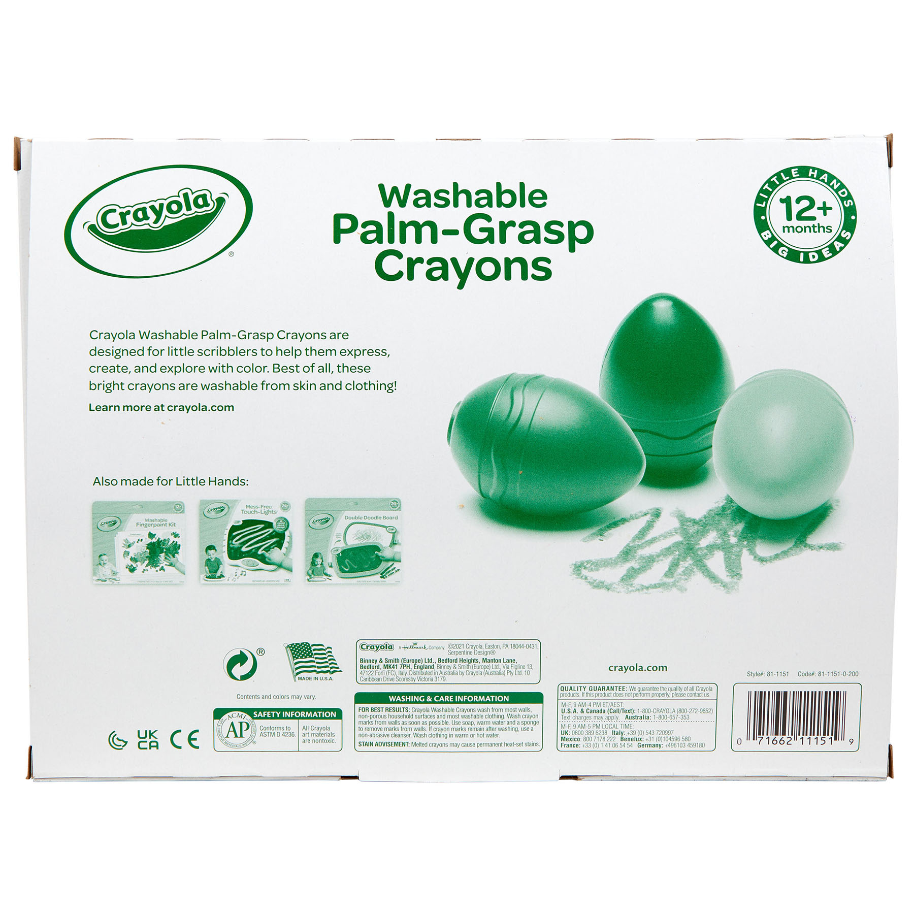 Buy Crayola 6-Piece Palm Grasp Toddler Crayons Online