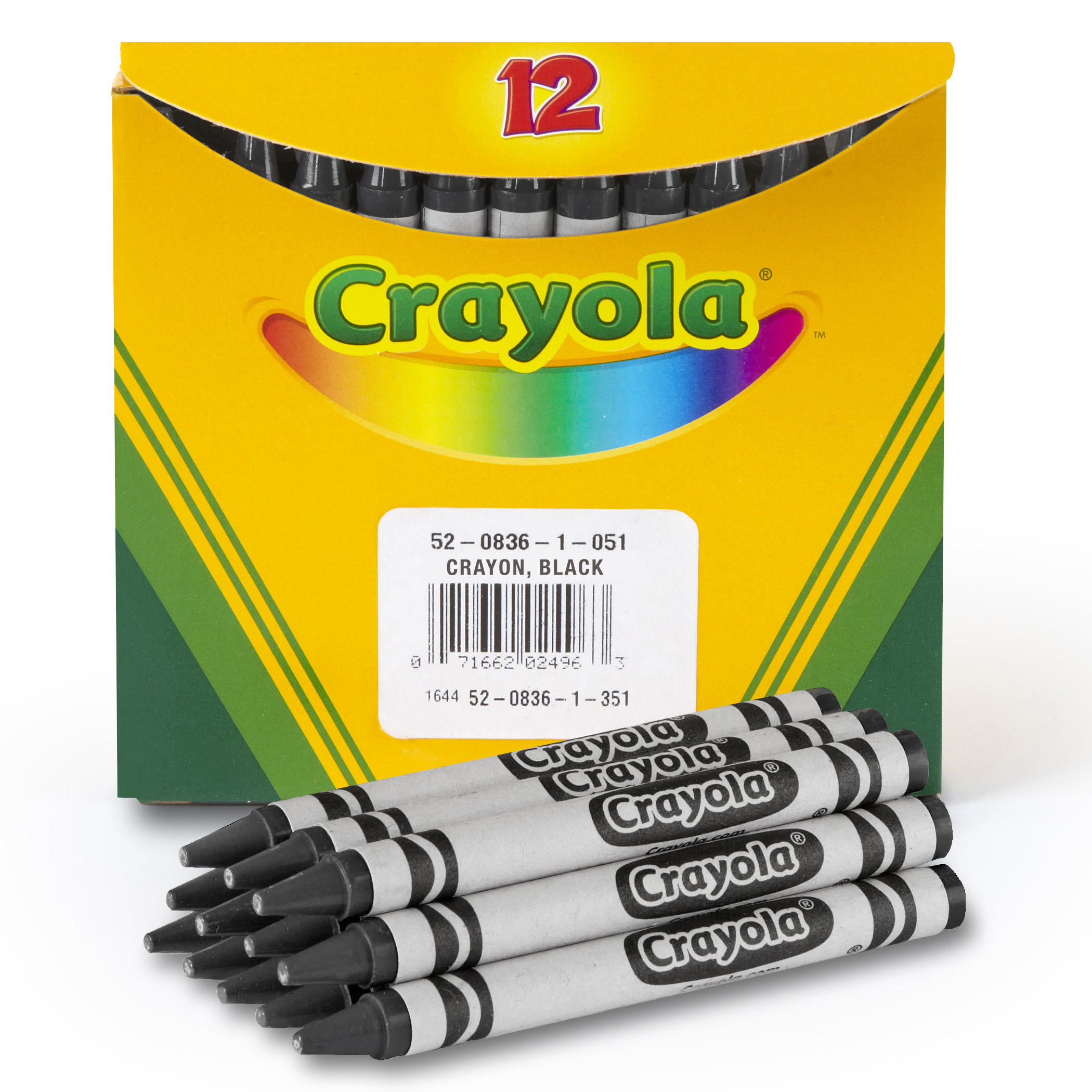 The Teachers' Lounge®  Bulk Crayons, Regular Size, Black, 12 Count
