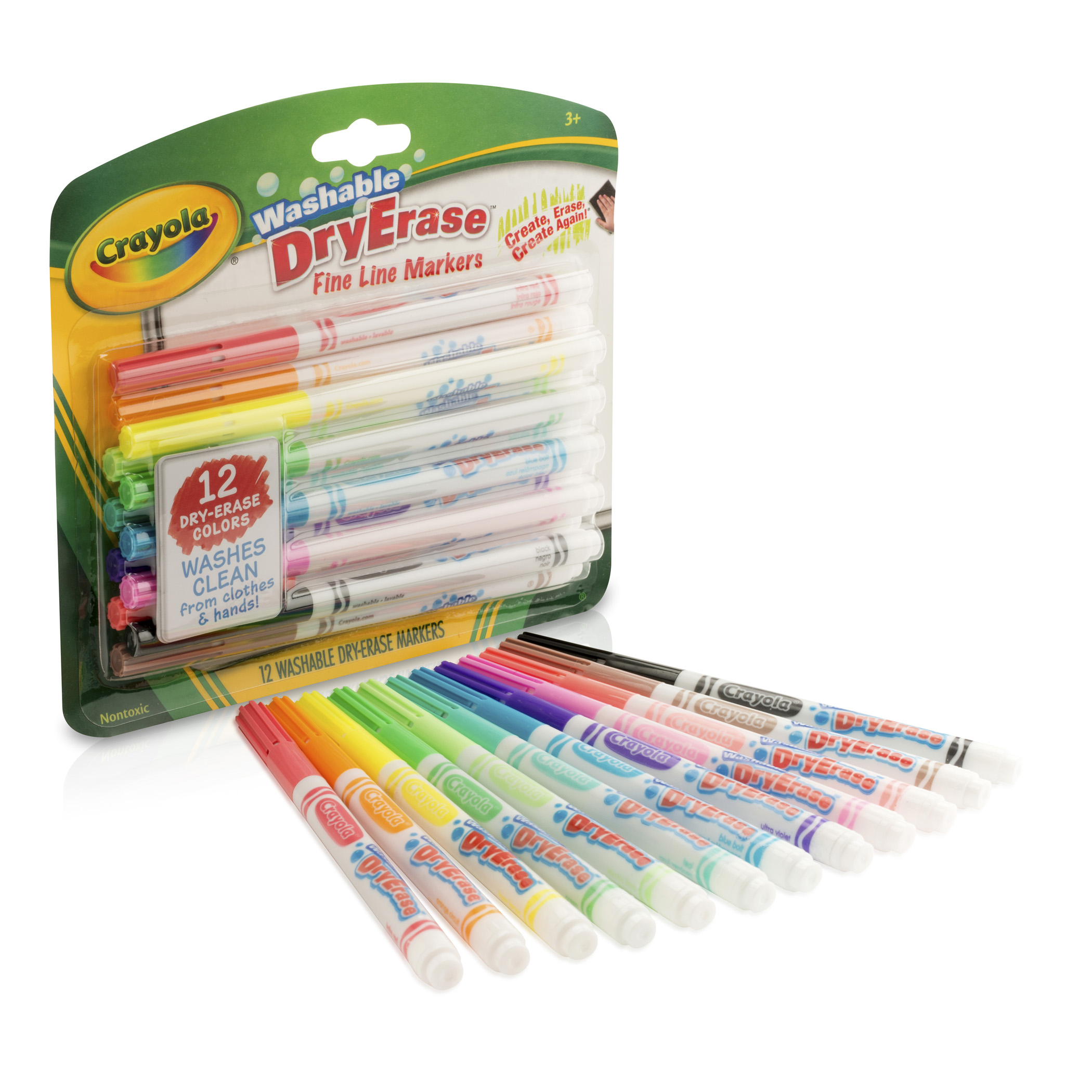 The Teachers' Lounge®  Washable Dry Erase Markers, Fine Line, 12