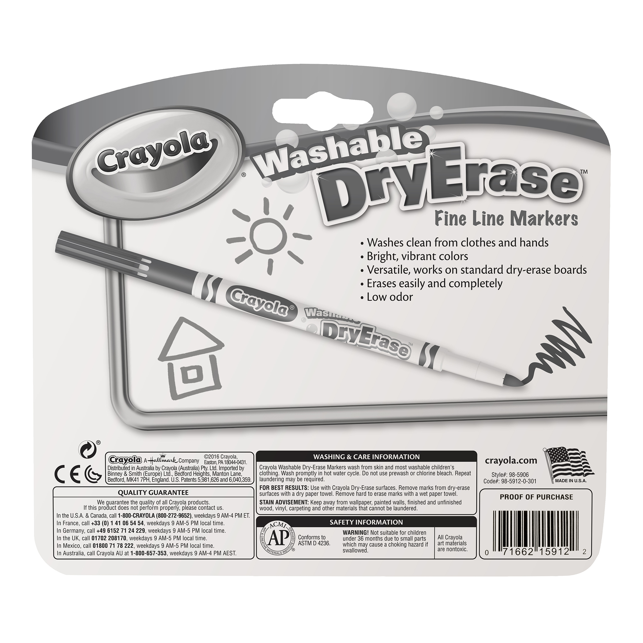 Washable Dry Erase Markers, Fine Line, 12 Per Box, 3 Boxes