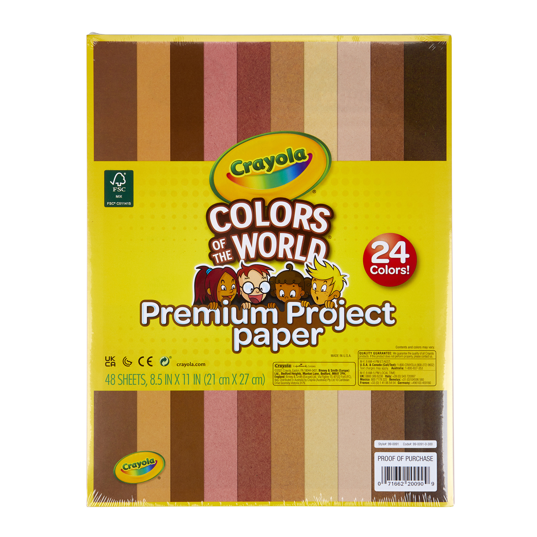 The Teachers' Lounge®  Colors of the World Premium Project Paper, 48  Sheets Per Pack, 2 Packs