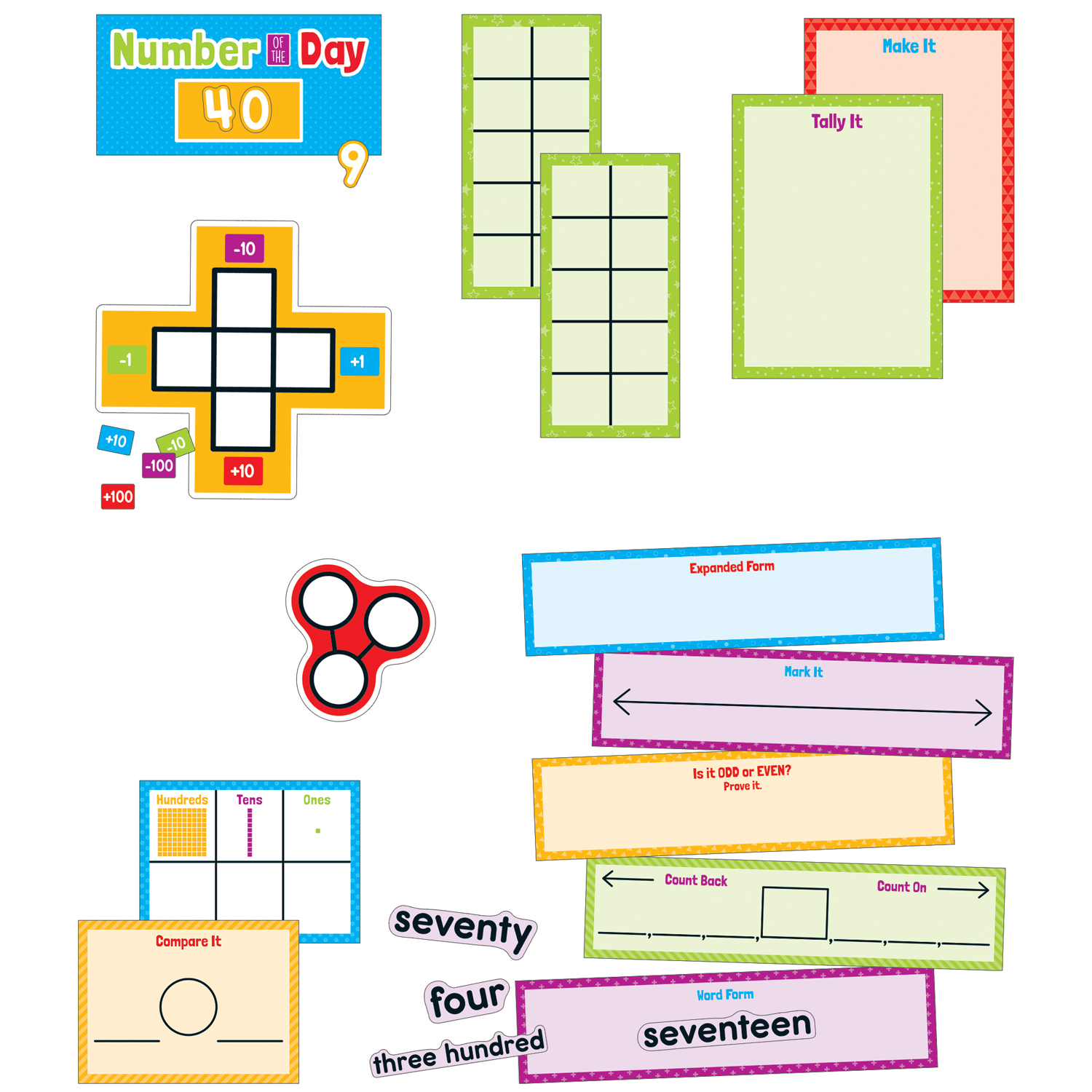 The Teachers' Lounge® Number of the Day Bulletin Board Set, 84 Pieces