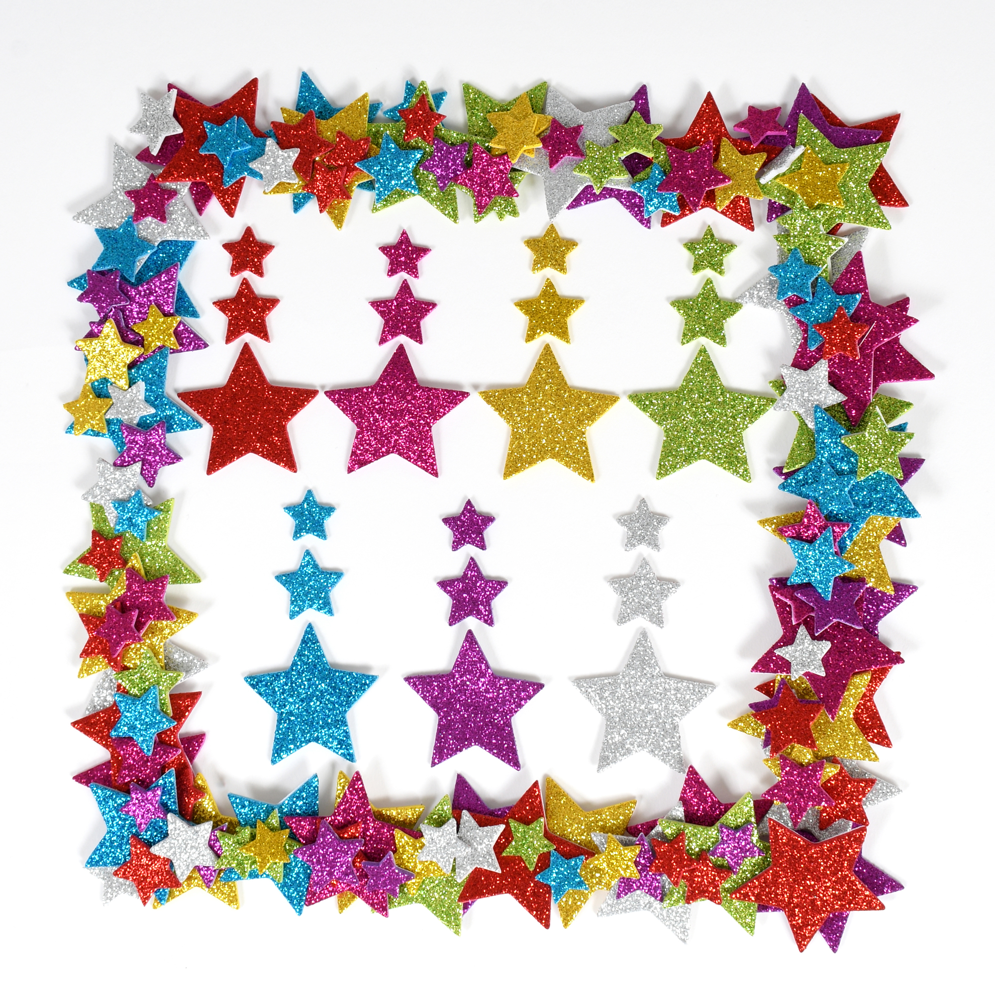 Glitter Foam Stickers - Stars - Multicolor