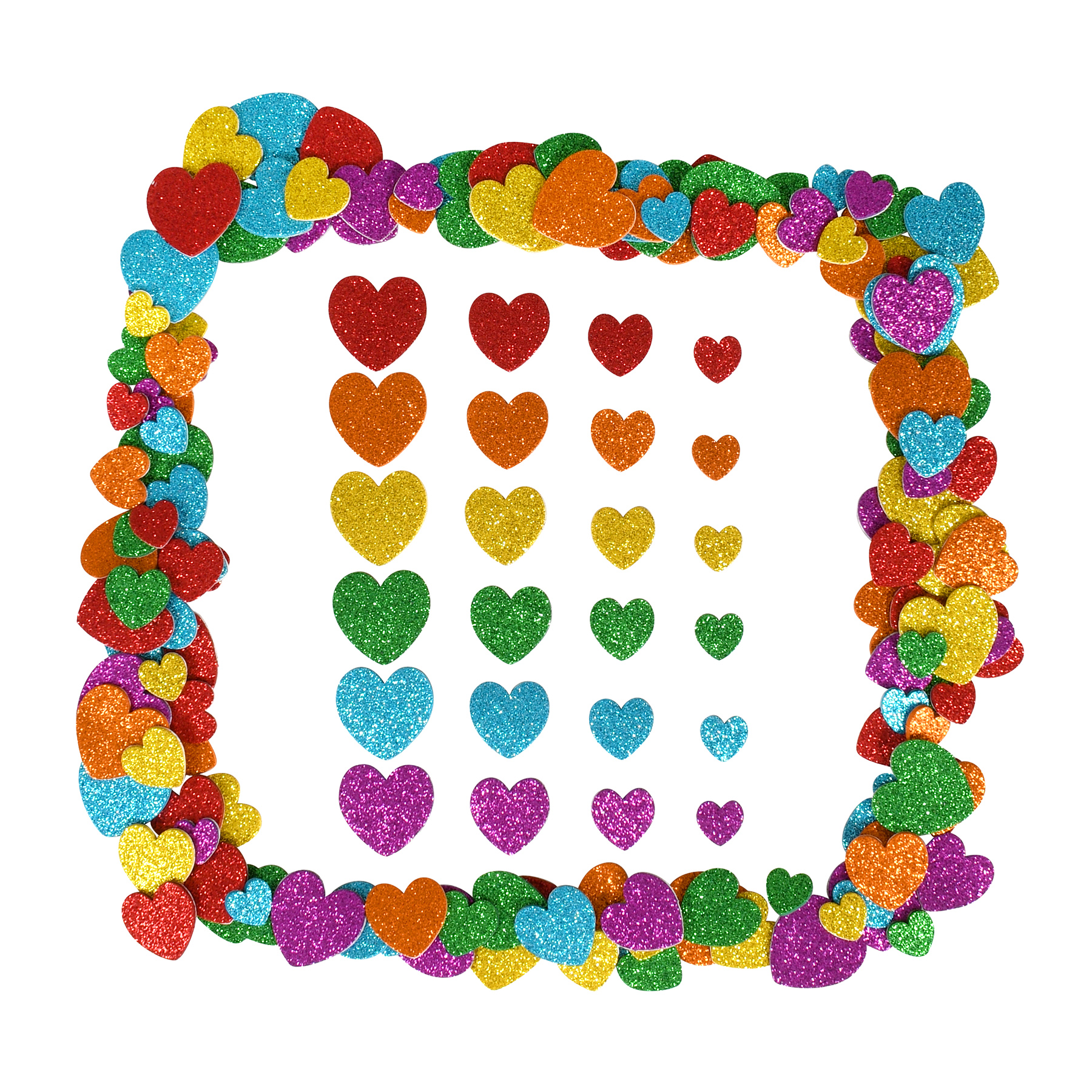 The Teachers' Lounge®  Glitter Foam Stickers - Hearts - Multicolor - Pack  of 168