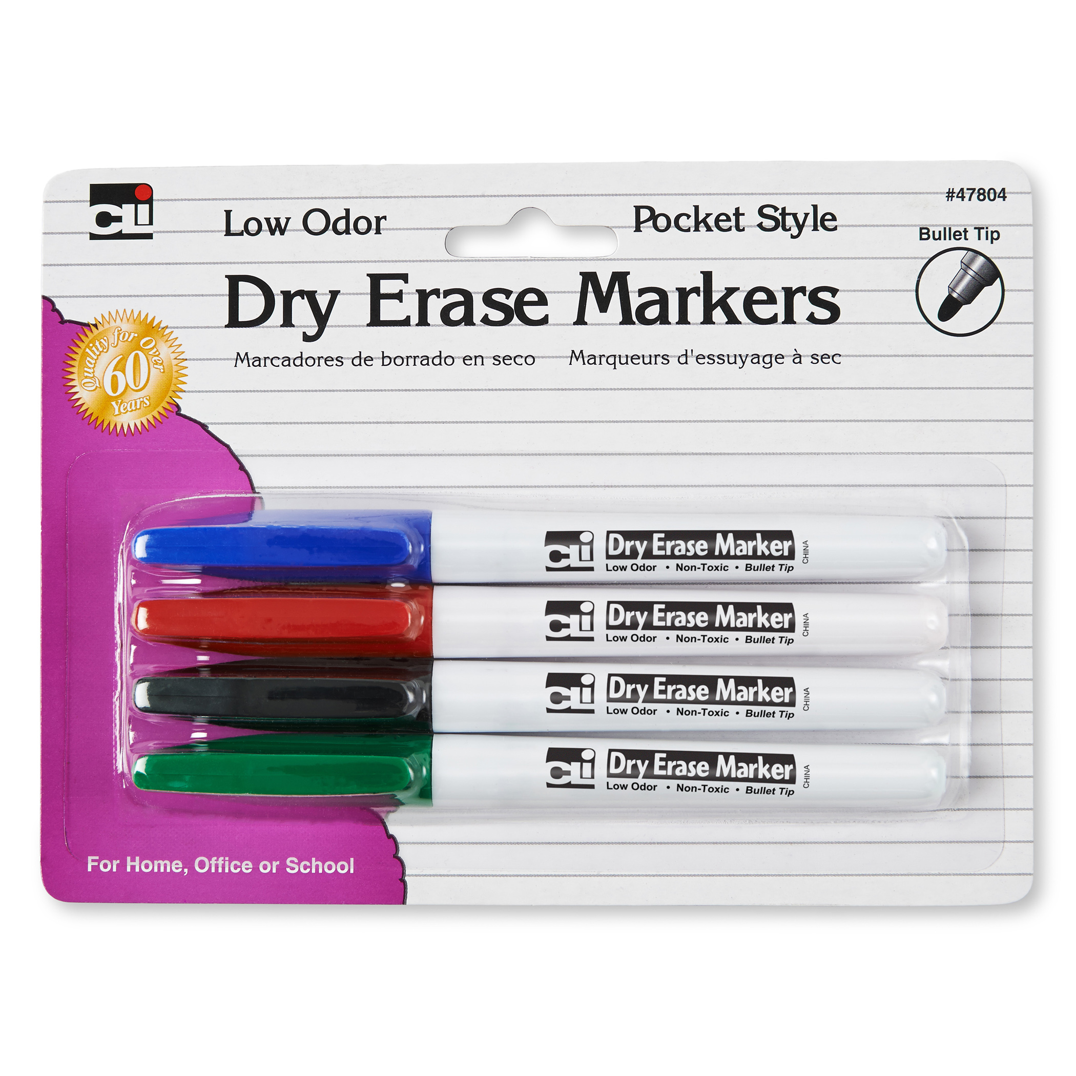 Dry Erase Whiteboard Markers- Brite Colors Box of 12