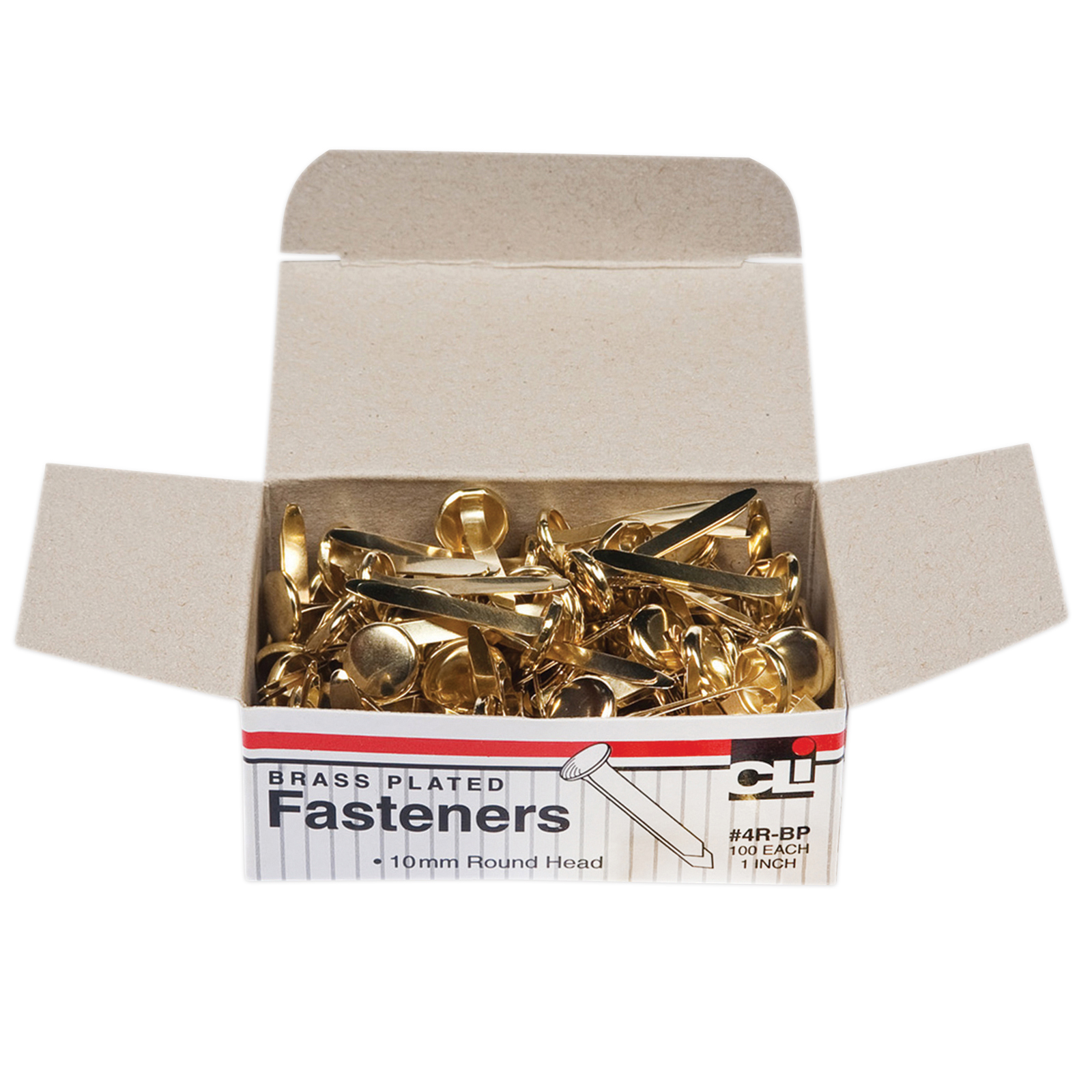 Brass Paper Fasteners 1.5, 100 per Pack, 5 Packs