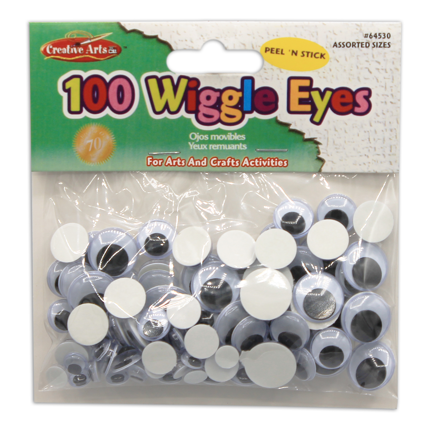 Creativity Street Wiggle Eyes, Multi-Color, Assorted Sizes, 100 per Pack, 6 Packs