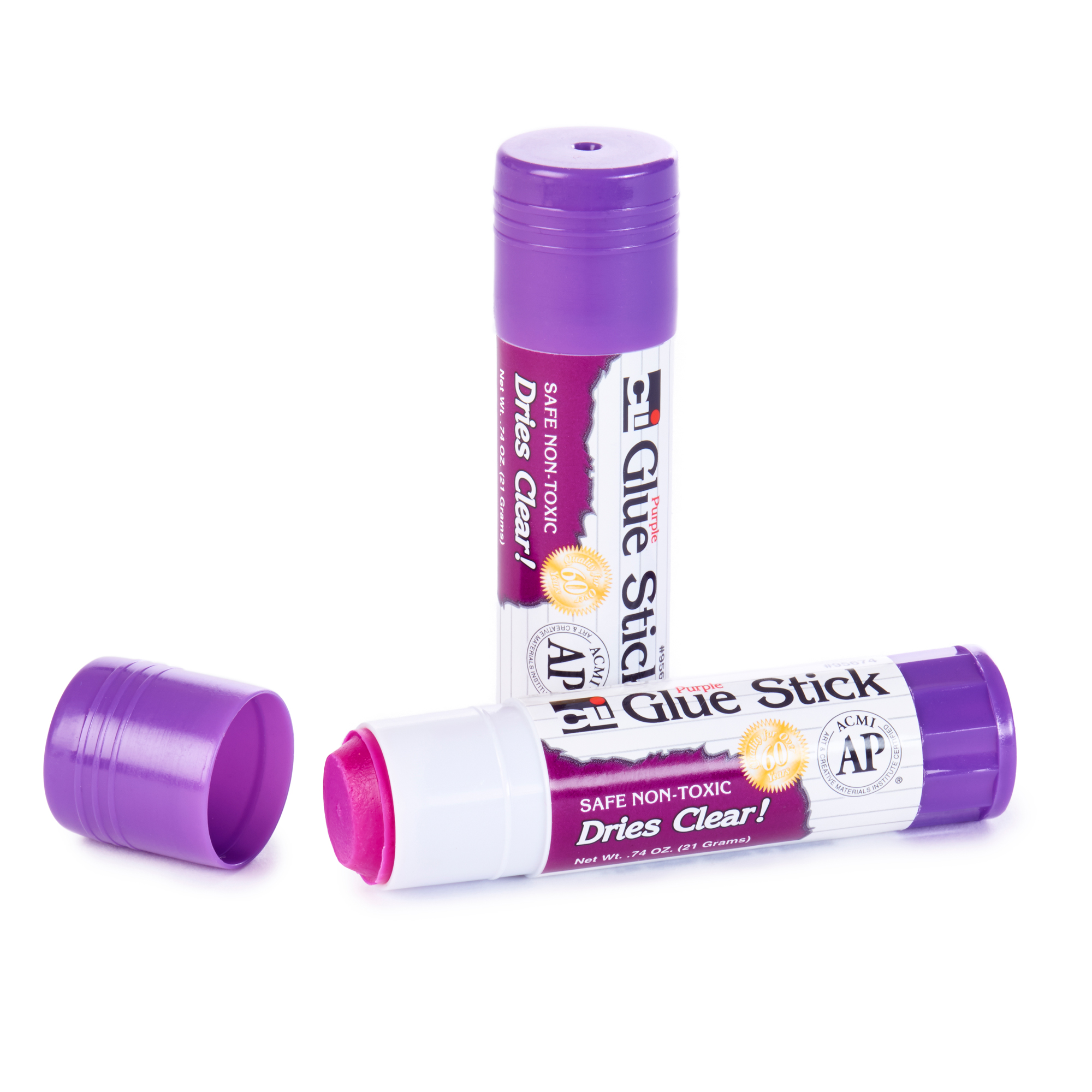 The Teachers' Lounge®  Purple Glue Sticks, .74 oz, 12 Per Pack, 3