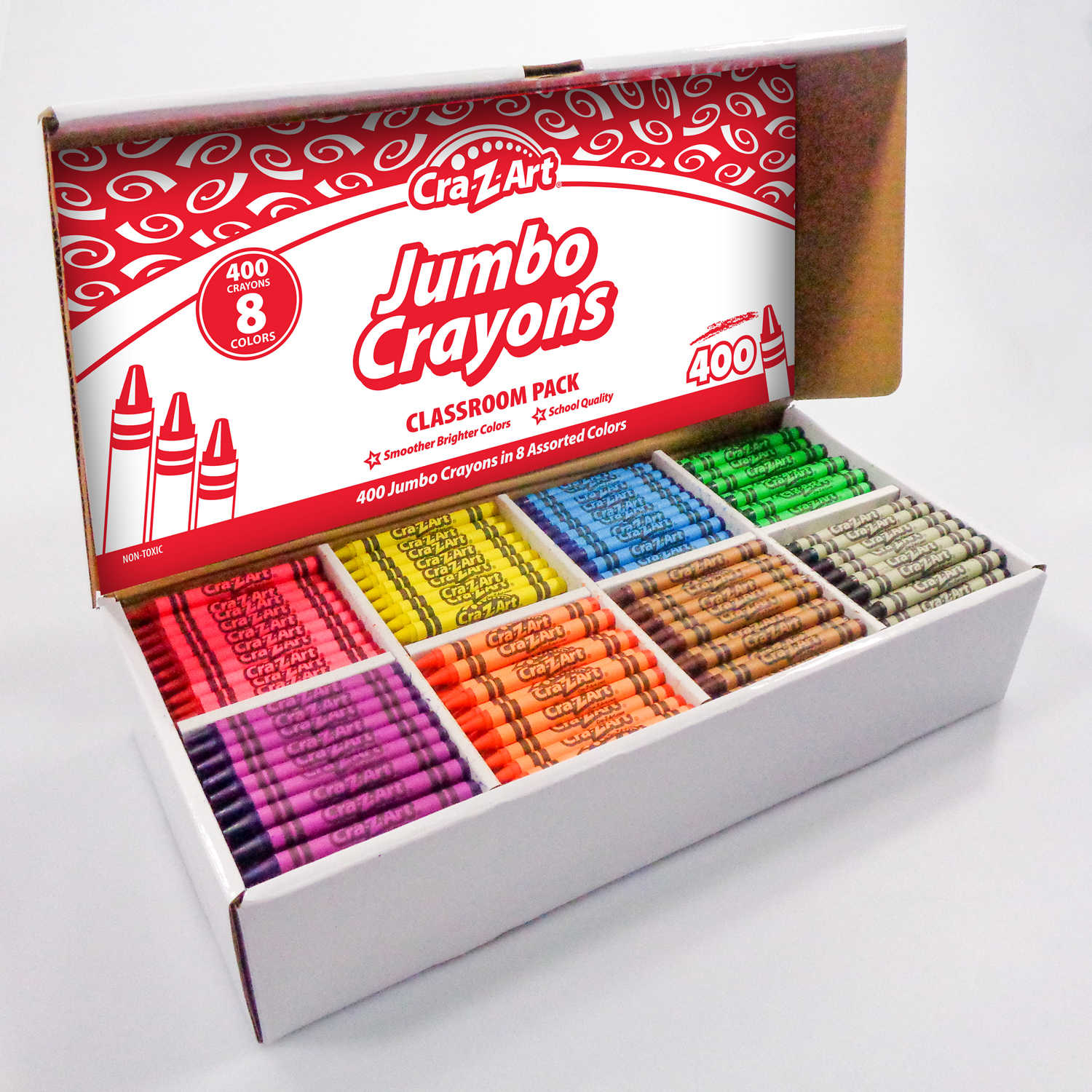The Teachers' Lounge®  Jumbo Crayon Classroom Pack, 8 Color, Box of 400