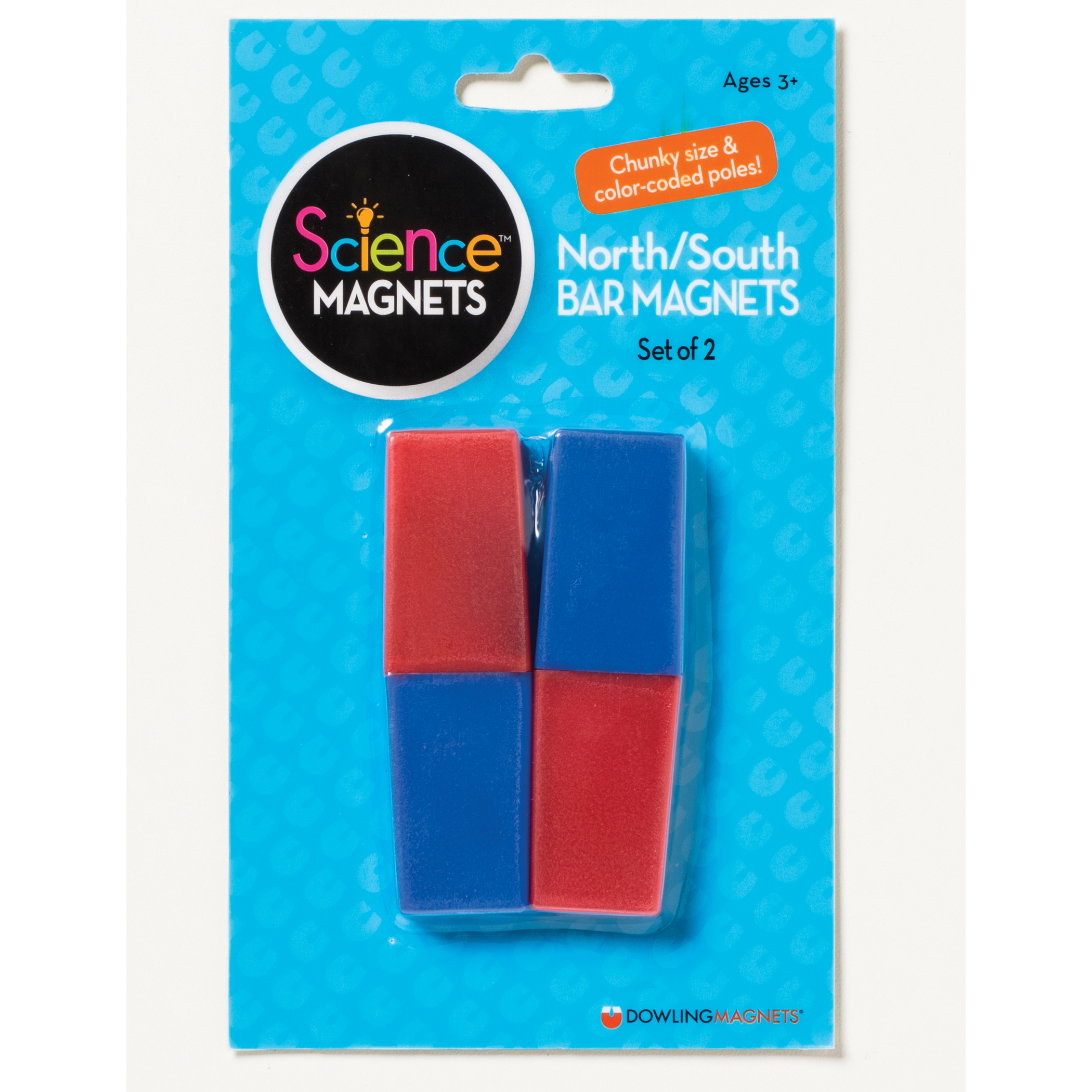 North/South Bar Magnets 3, Red/Blue Poles, Pack of 2 - DO-712