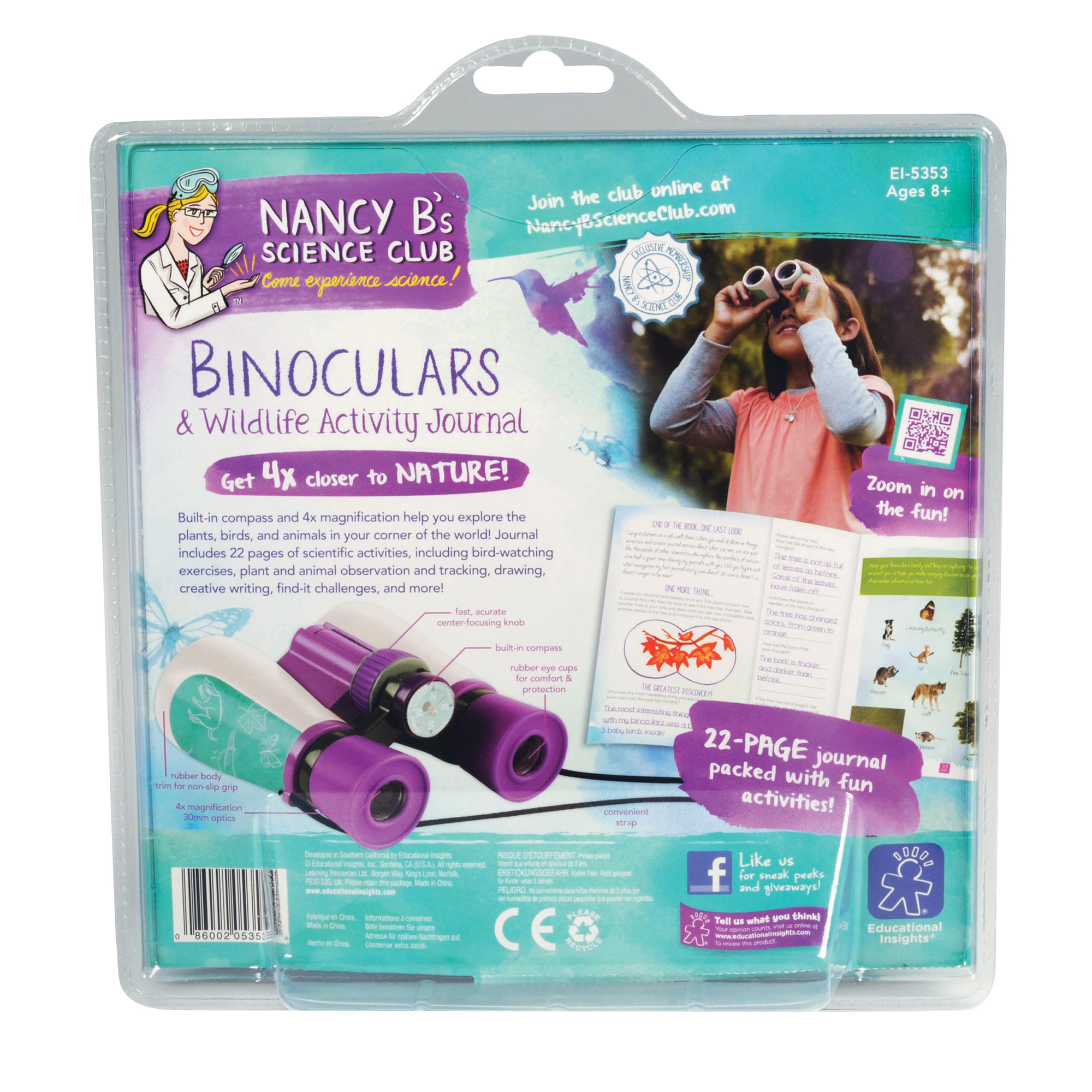 Explore Nature Binoculars For Kids Nancy B's Science Club Binoculars Ages 8+ 