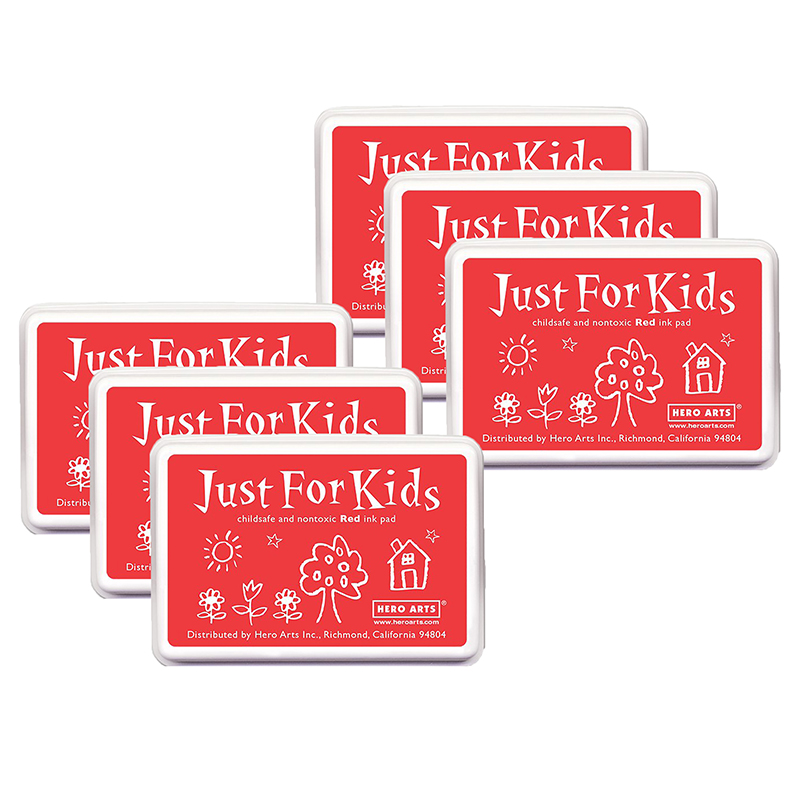 The Teachers' Lounge®  Just for Kids® Ink Pad, Red, Pack of 6