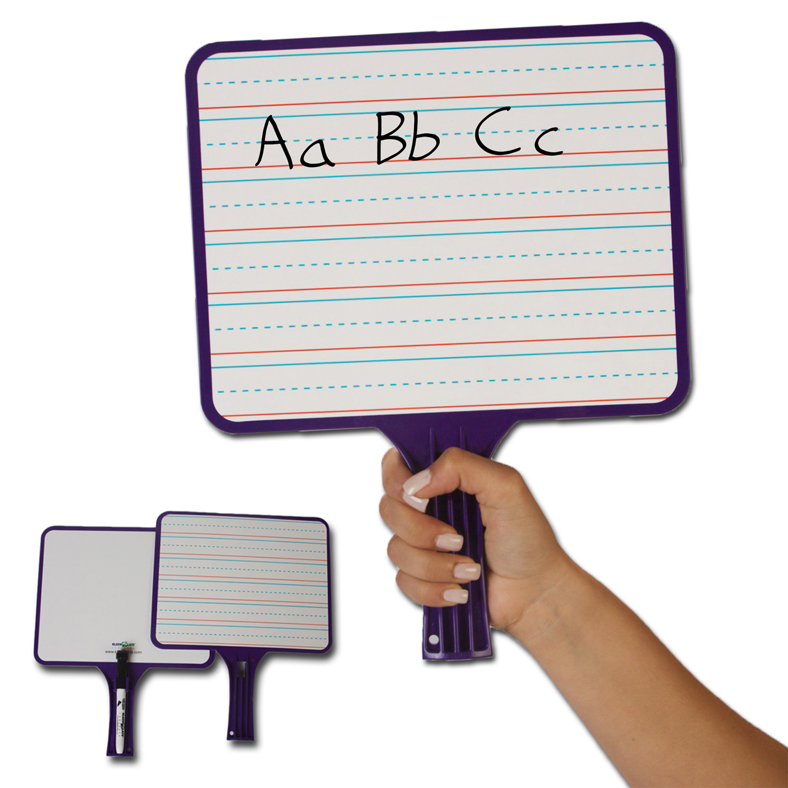 Customizable Handheld Whiteboards with Clear Dry Erase Sleeves & Markers, Class Set of 12