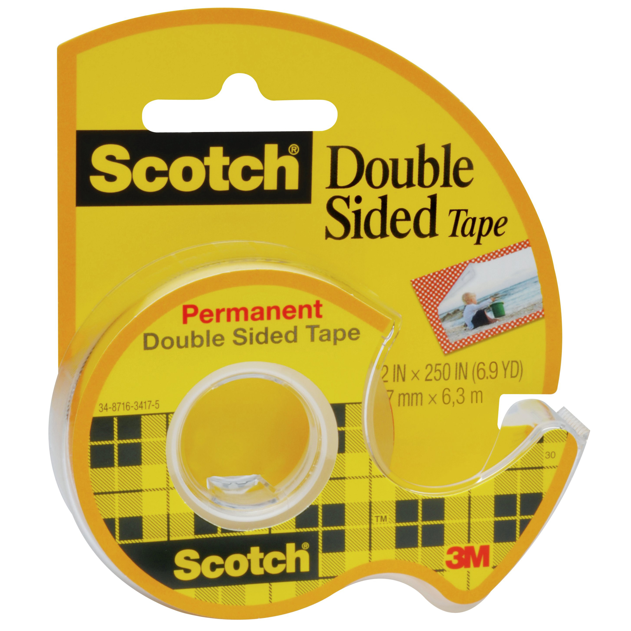 3M Scotch Transparent Tape (Shiny Finish) 3/4x36 yards Desk Dispenser  Refills, 12 rolls/box