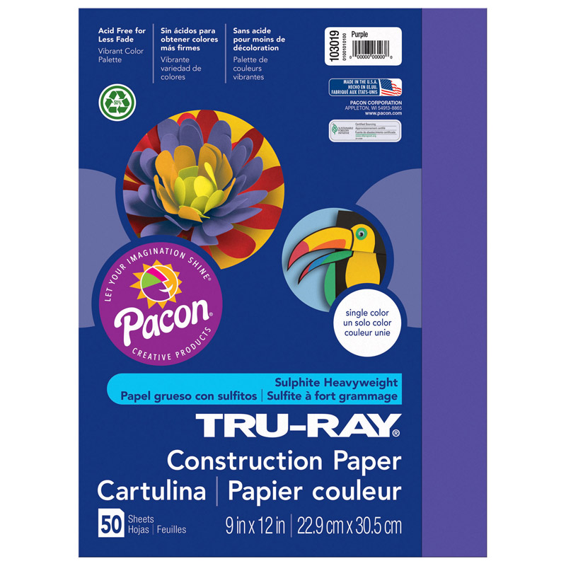 Pacon Tru-Ray Smart Stack Construction Paper Assorted Colors 9inx12in 240 Sheets