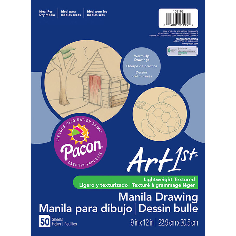 Colorations Manila Paper, 18 x 24, Heavyweight Made from 50lb Stock, 500 Sheets