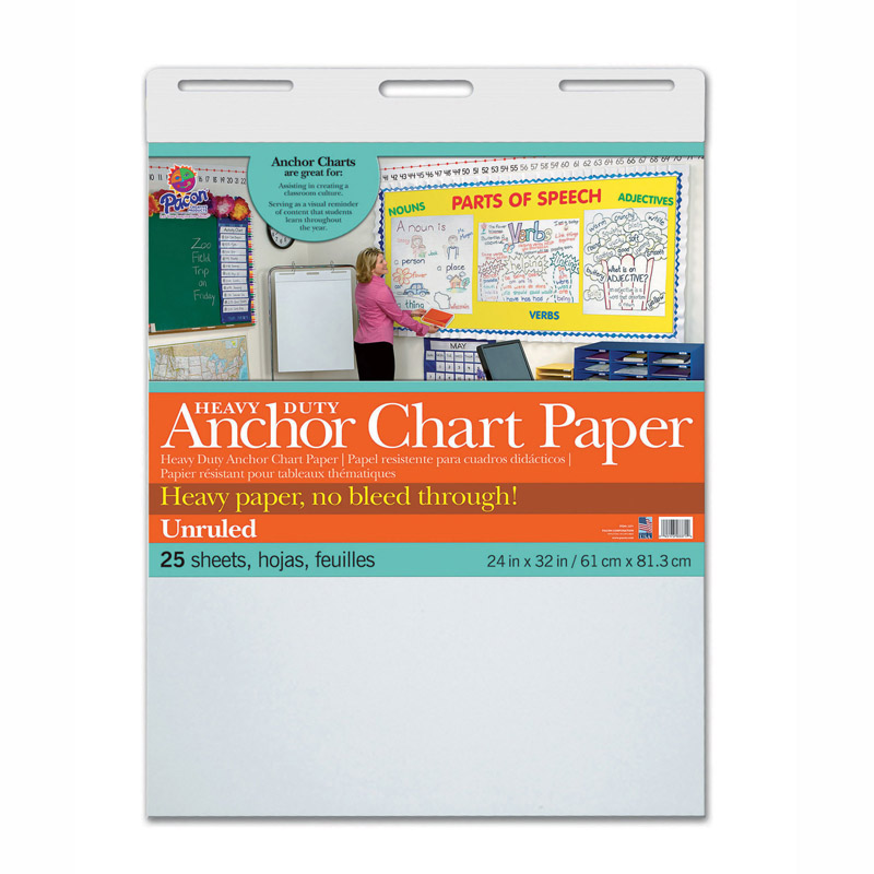 School Smart Chart Tablet 25 Sheets Unruled 24 x 32 Inches 