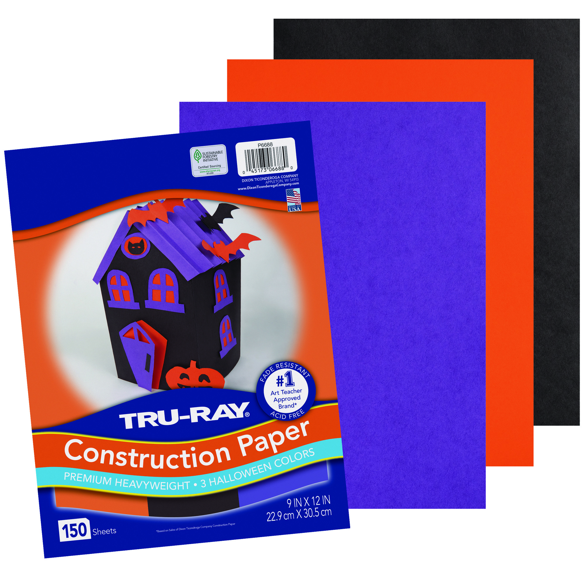 Construction Paper, 11 Assorted Colors, 12 x 18, 150 Sheets