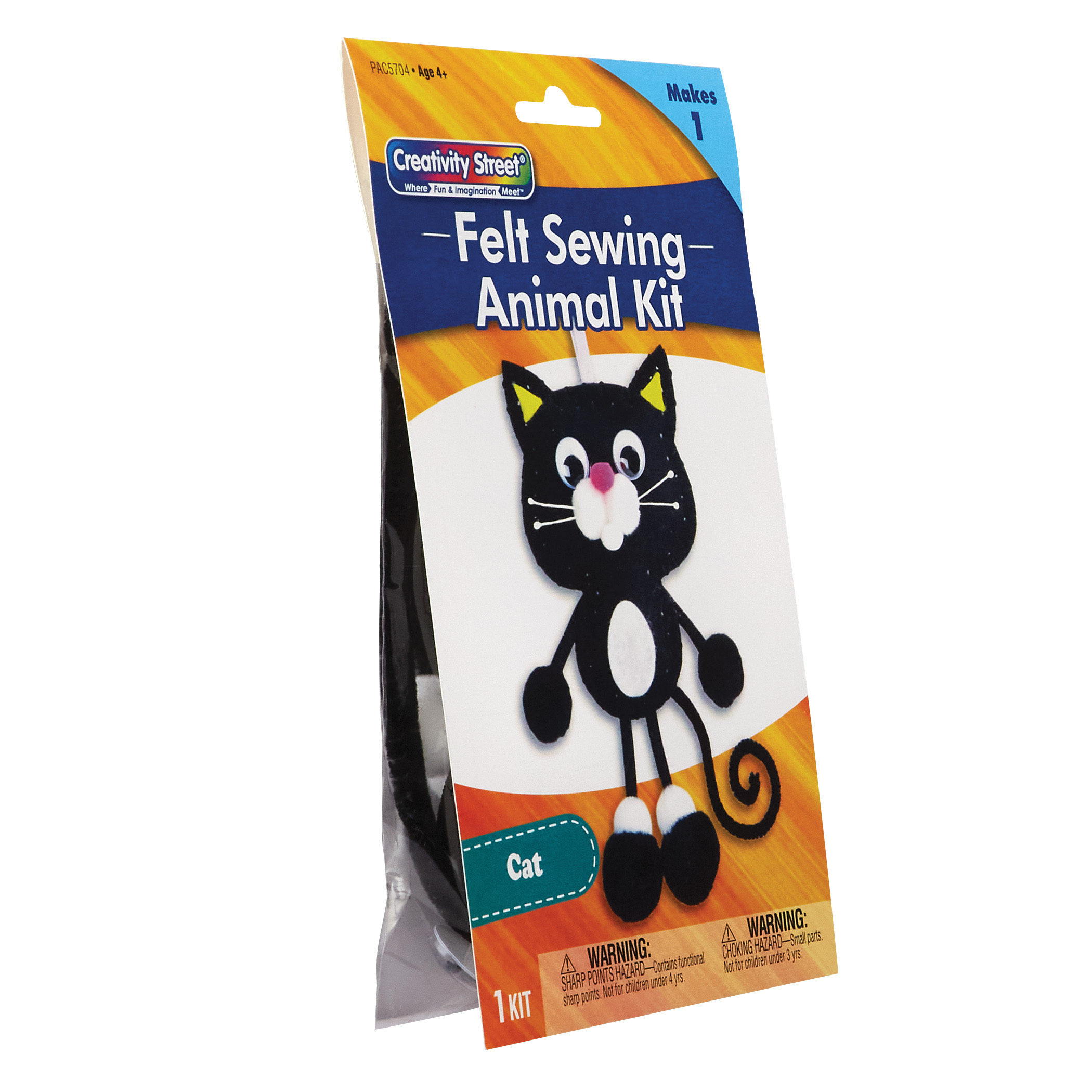 The Teachers' Lounge®  Felt Sewing Animal Kit, Cat, 4 x 10.25 x 1, 6  Kits
