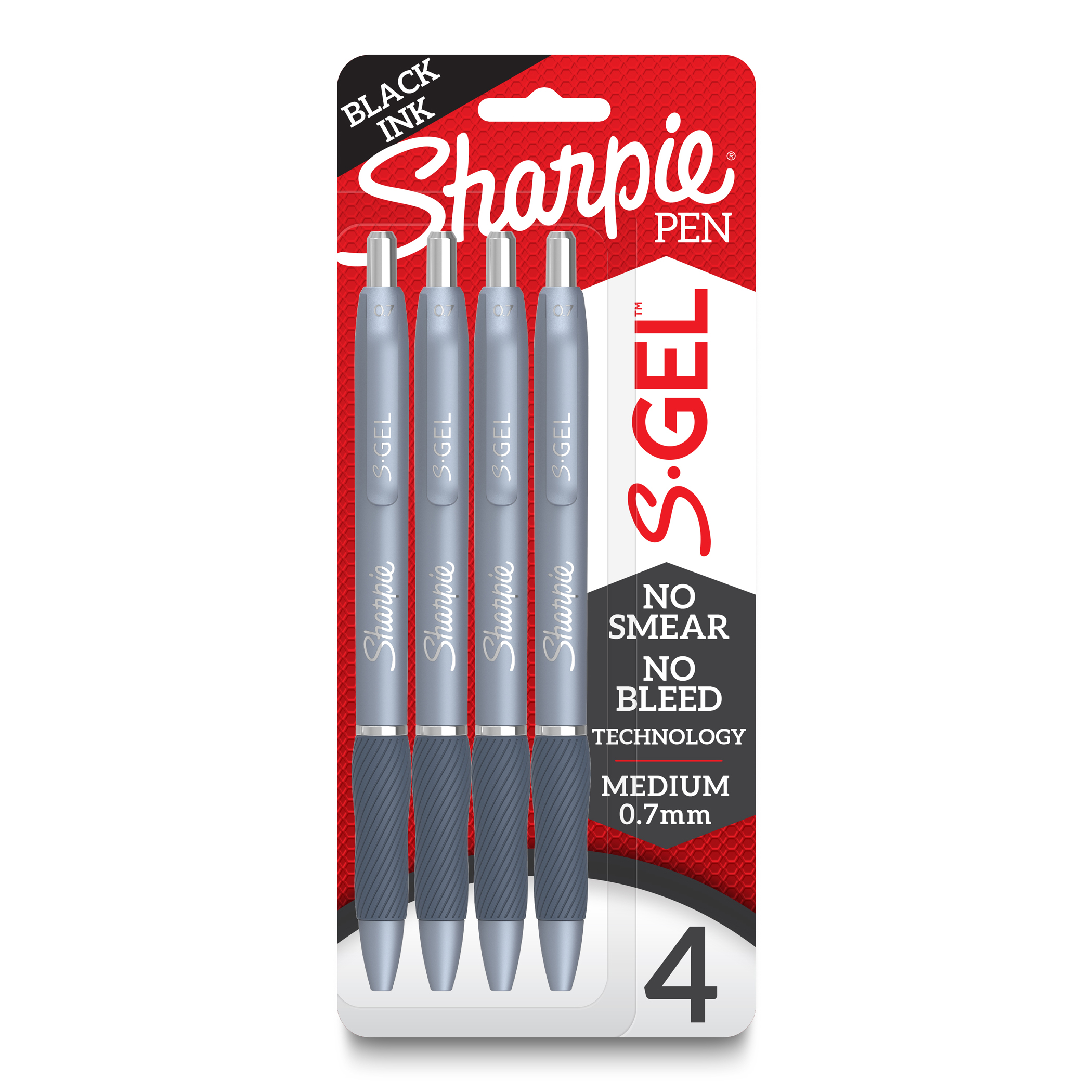 The Teachers' Lounge®  S-Gel, Gel Pens, Medium Point (0.7mm), Frost Blue  Body, Black Gel Ink Pens, 4 Per Pack, 3 Packs