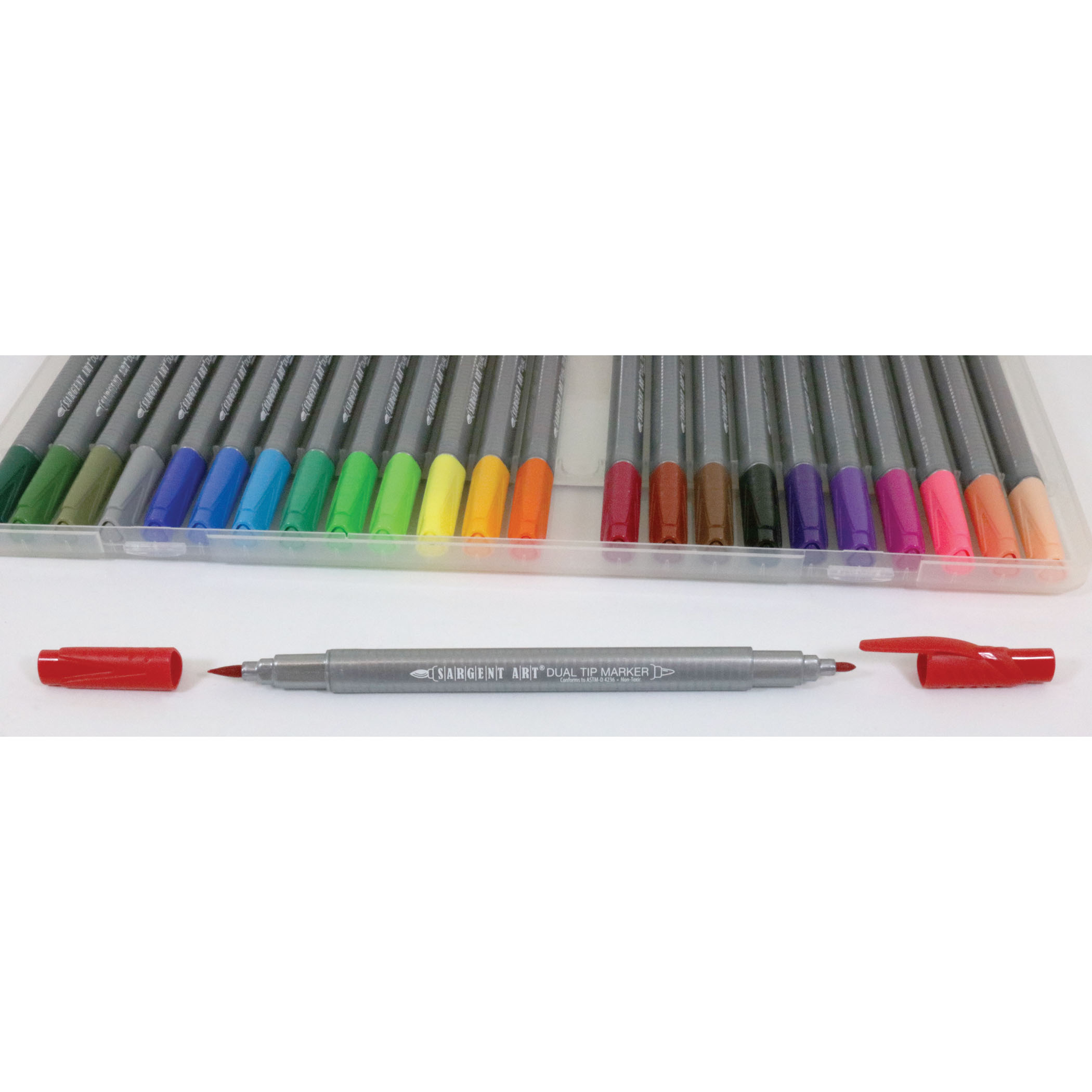 The Teachers' Lounge®  Dual Tip Marker Set, Fine & Brush Tips, Pack of 24