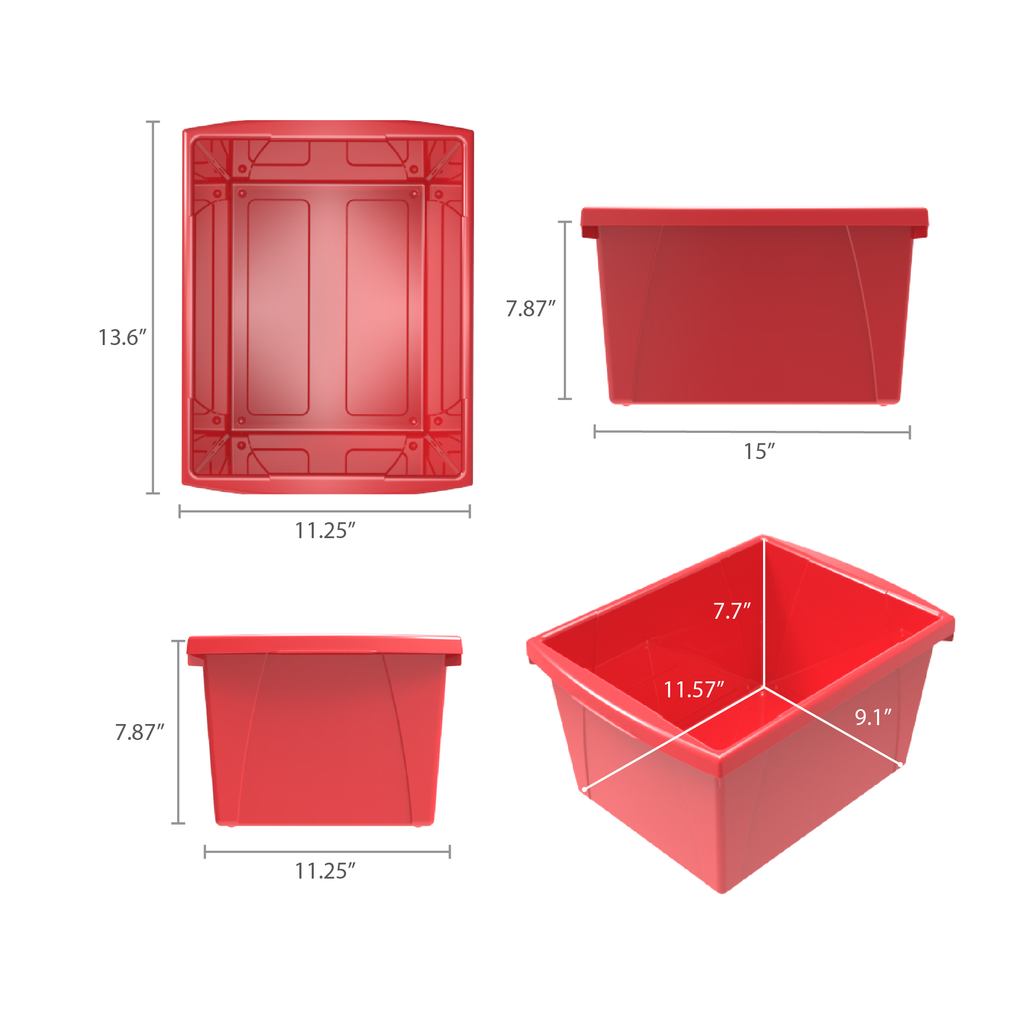 Red Large Plastic Storage Bin - TCR20404, Teacher Created Resources