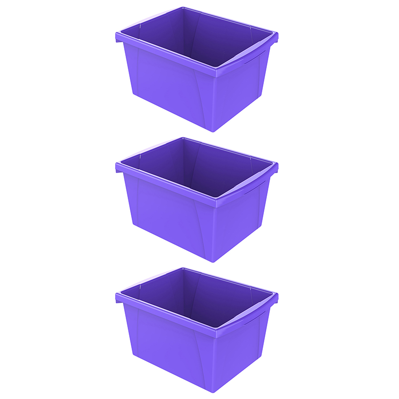 The Teachers' Lounge®  Slate Blue Small Plastic Storage Bin, Pack of 6