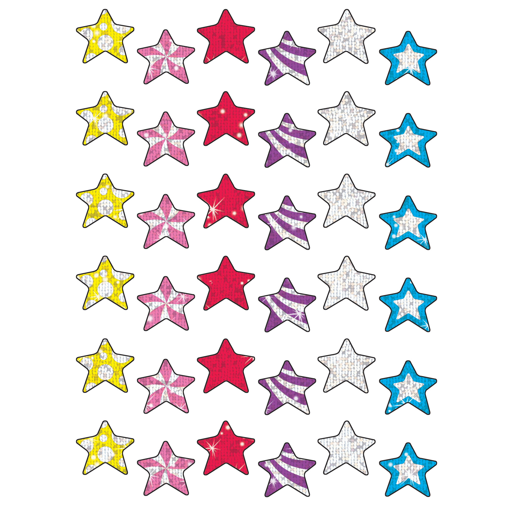 TREND Star Brights Sparkle Stickers®, 72 Per Pack, 12 Packs