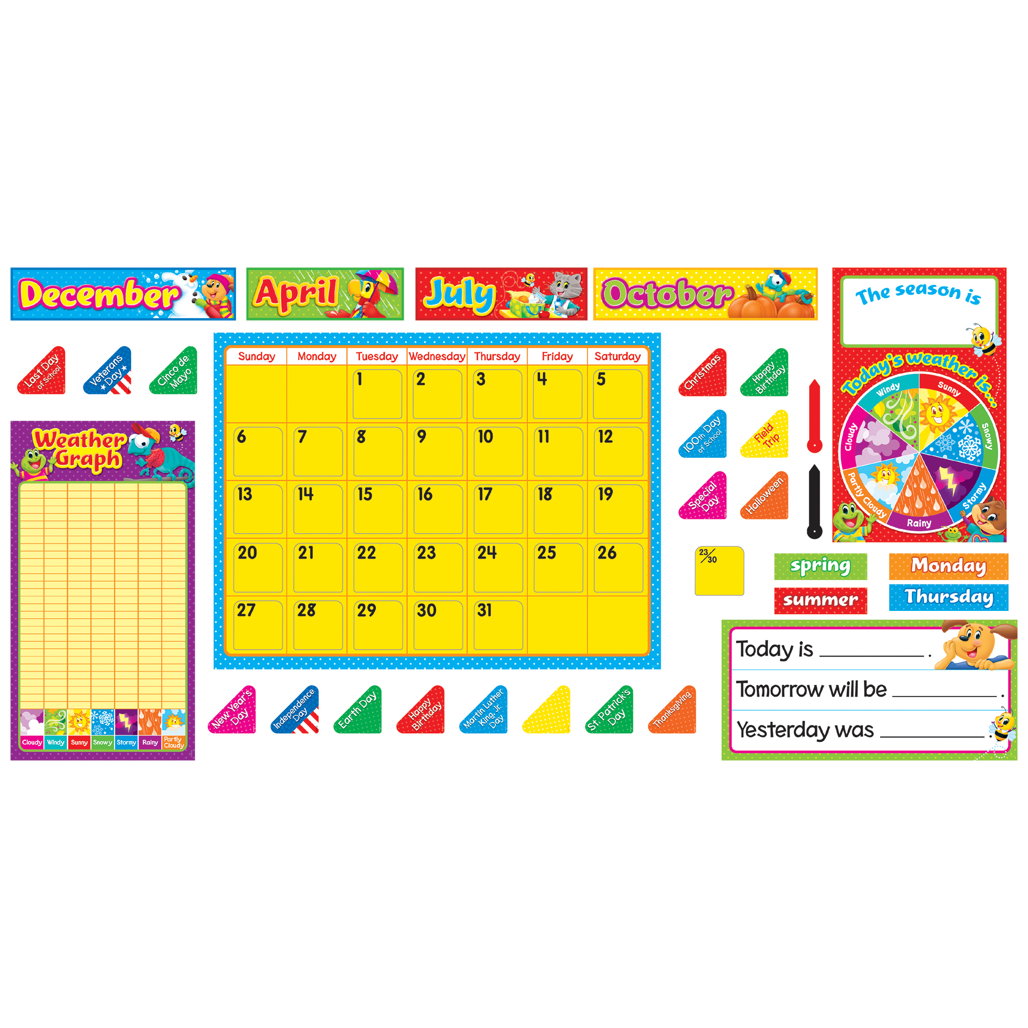 The Teachers' Lounge® Playtime Pals™ Calendar Bulletin Board Set