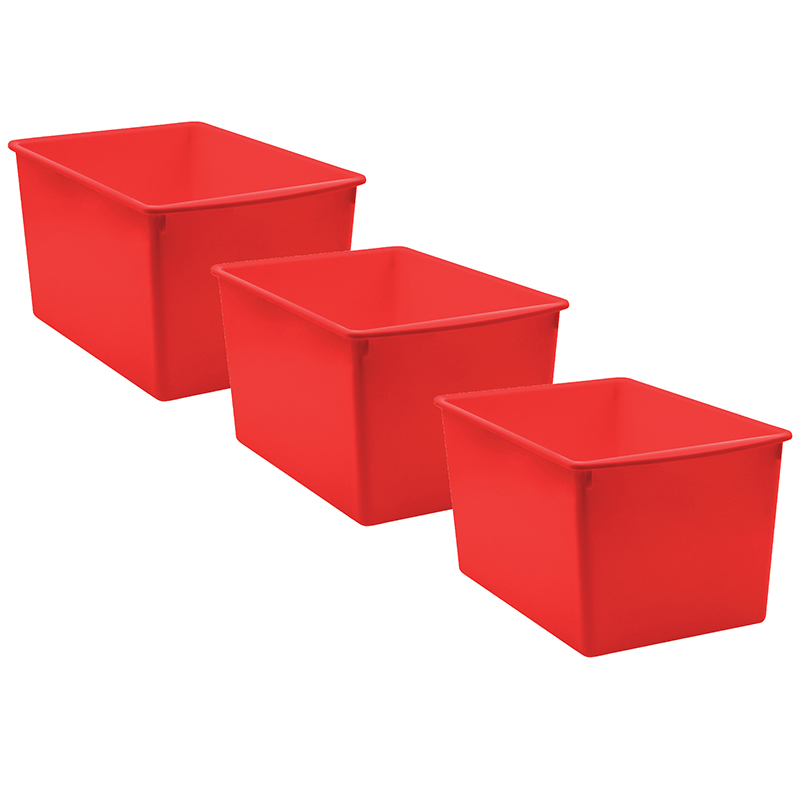 The Teachers' Lounge®  Red Plastic Multi-Purpose Bin, Pack of 3