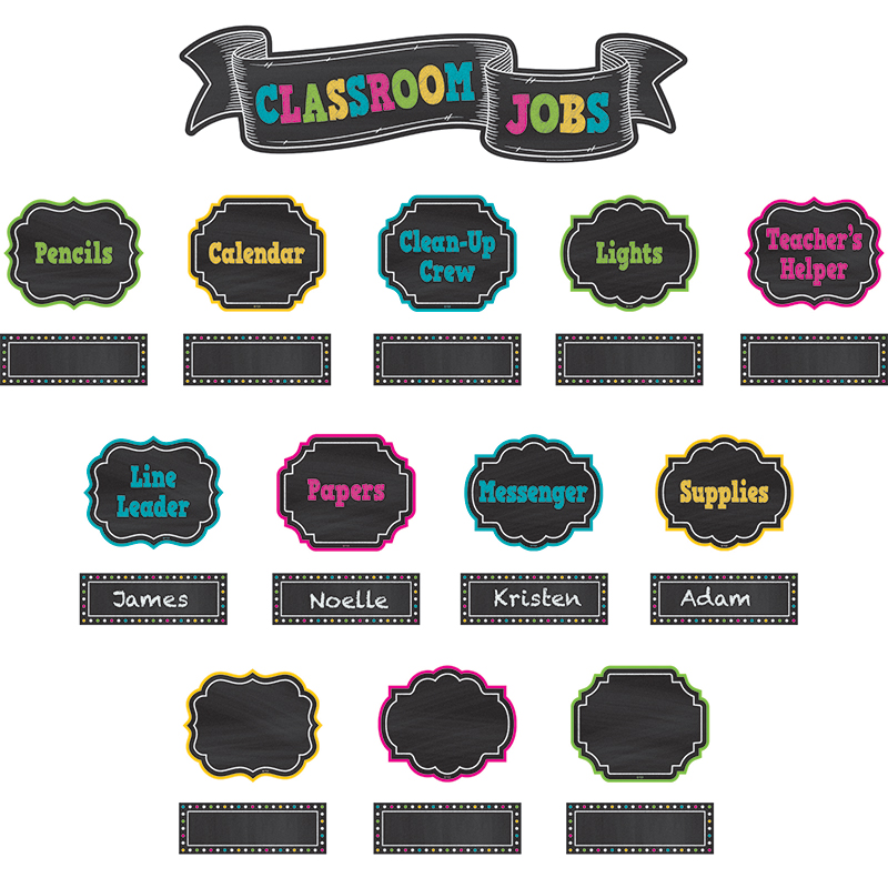 The Teachers Lounge® Chalkboard Brights Classroom Jobs Mini Bulletin